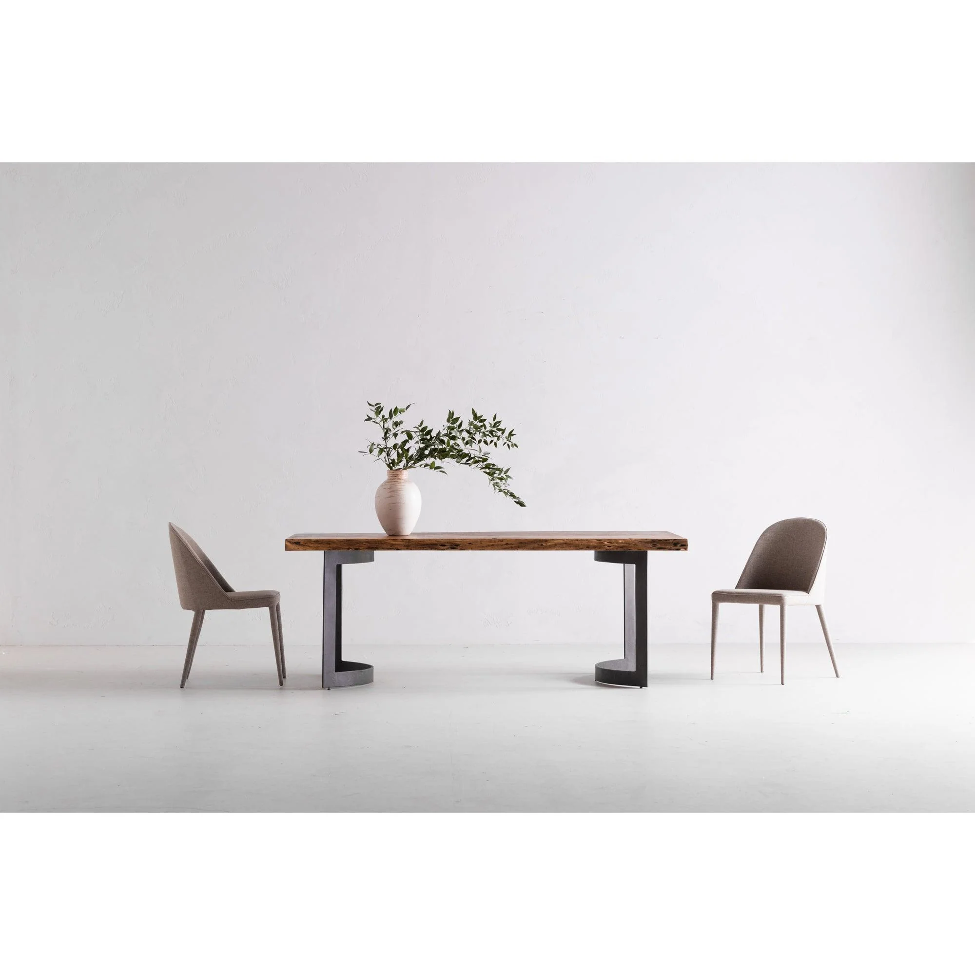 Burton Fabric Dining Chair Light Grey - Set Of Two - Remutear