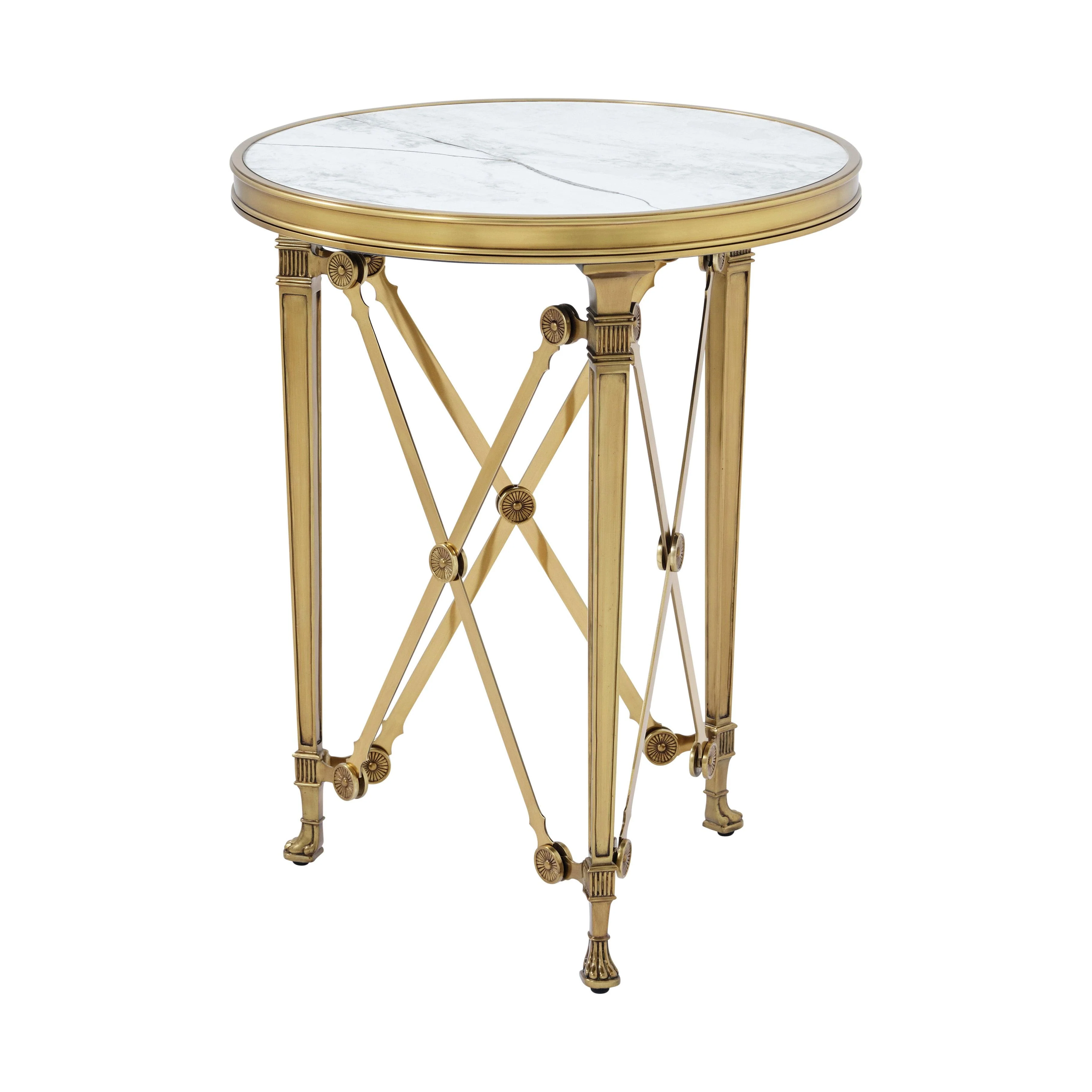 Spencer London Small Round Brass Side Table - Remutear