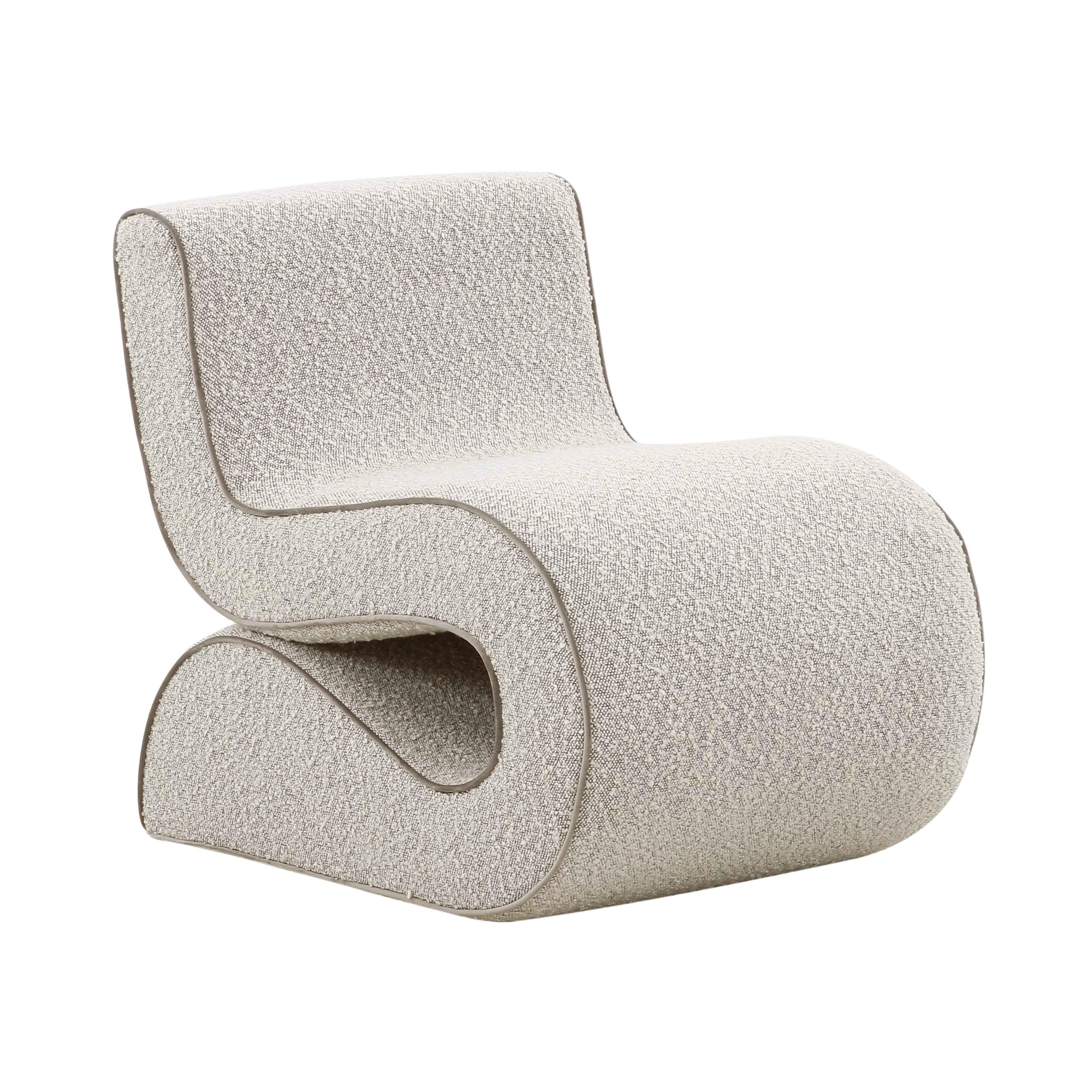 Senna Speckled Grey Boucle Accent Chair - Remutear