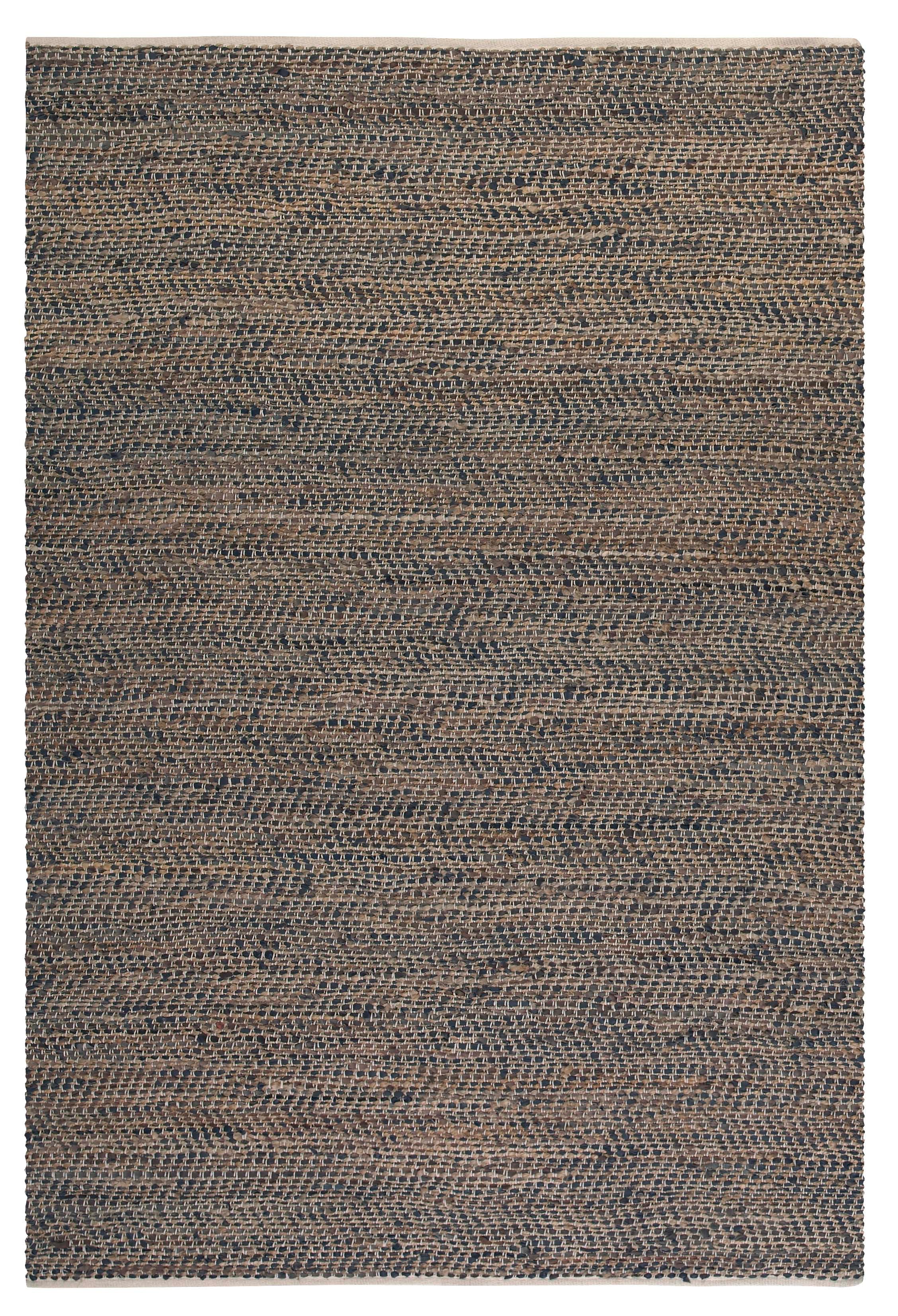 Tobais 5 X 8 Rescued Leather & Hemp Rug - Remutear