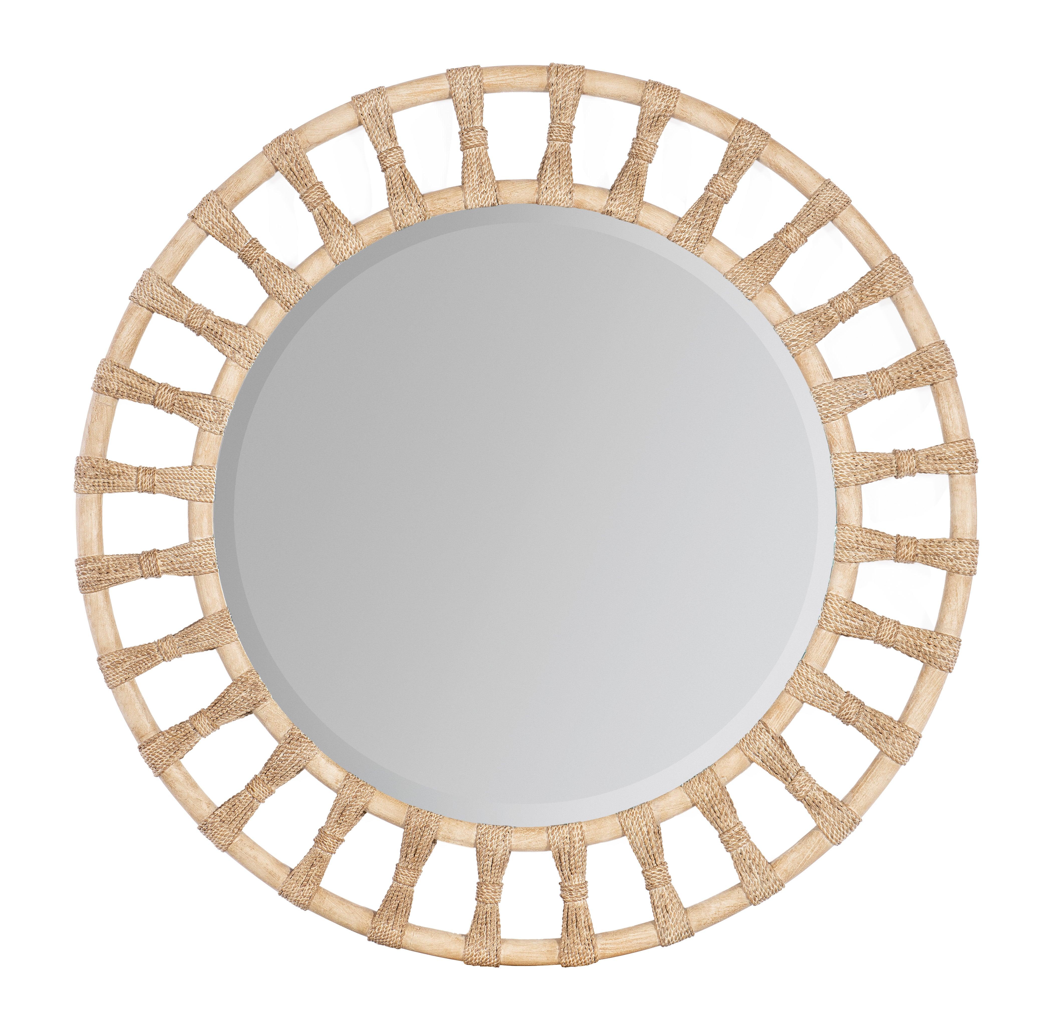 Retreat Pole Rattan Accent Mirror - Remutear
