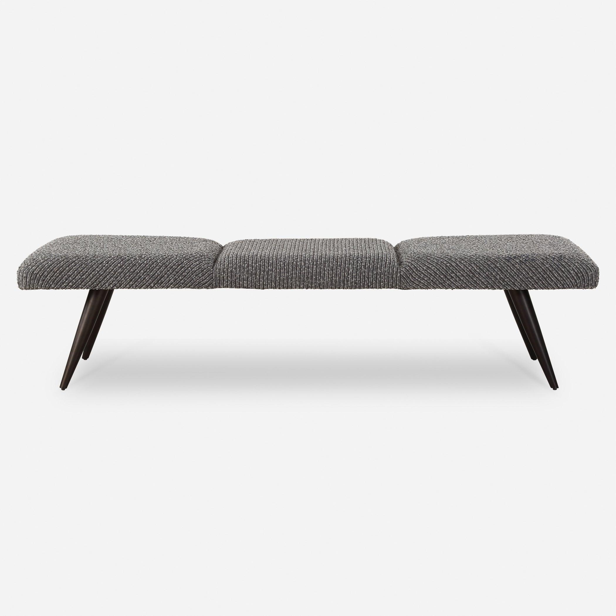 Bowtie Charcoal Fabric Bench - Remutear