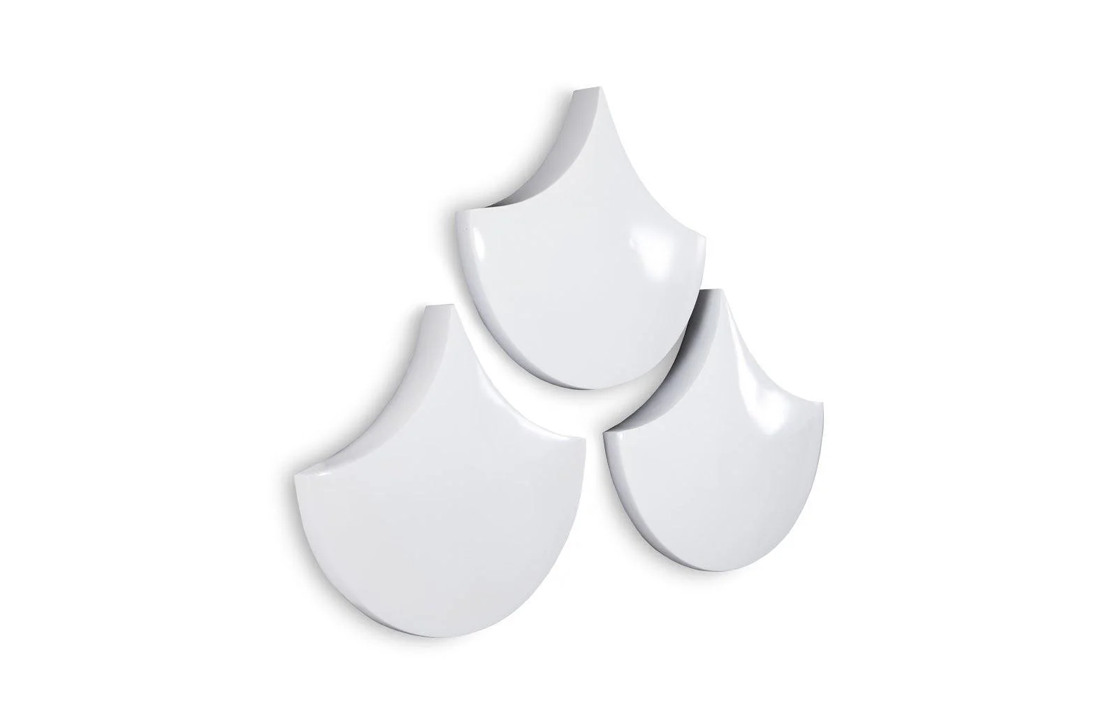 Scales Wall Tiles, Glossy White, Set of 3 - Remutear