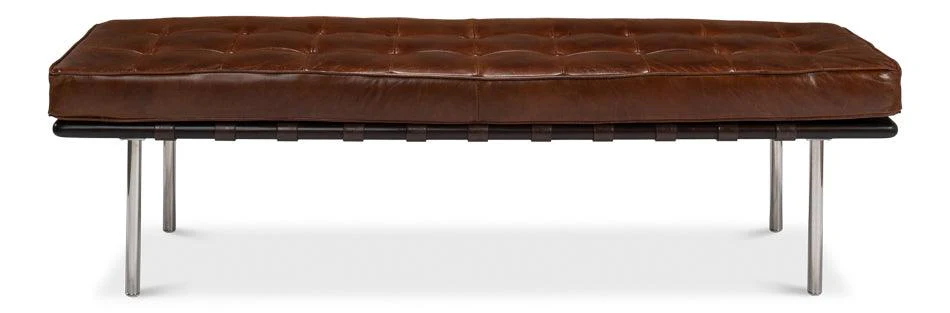Prince Albert Bench - Vintage Havana Lthr - Remutear