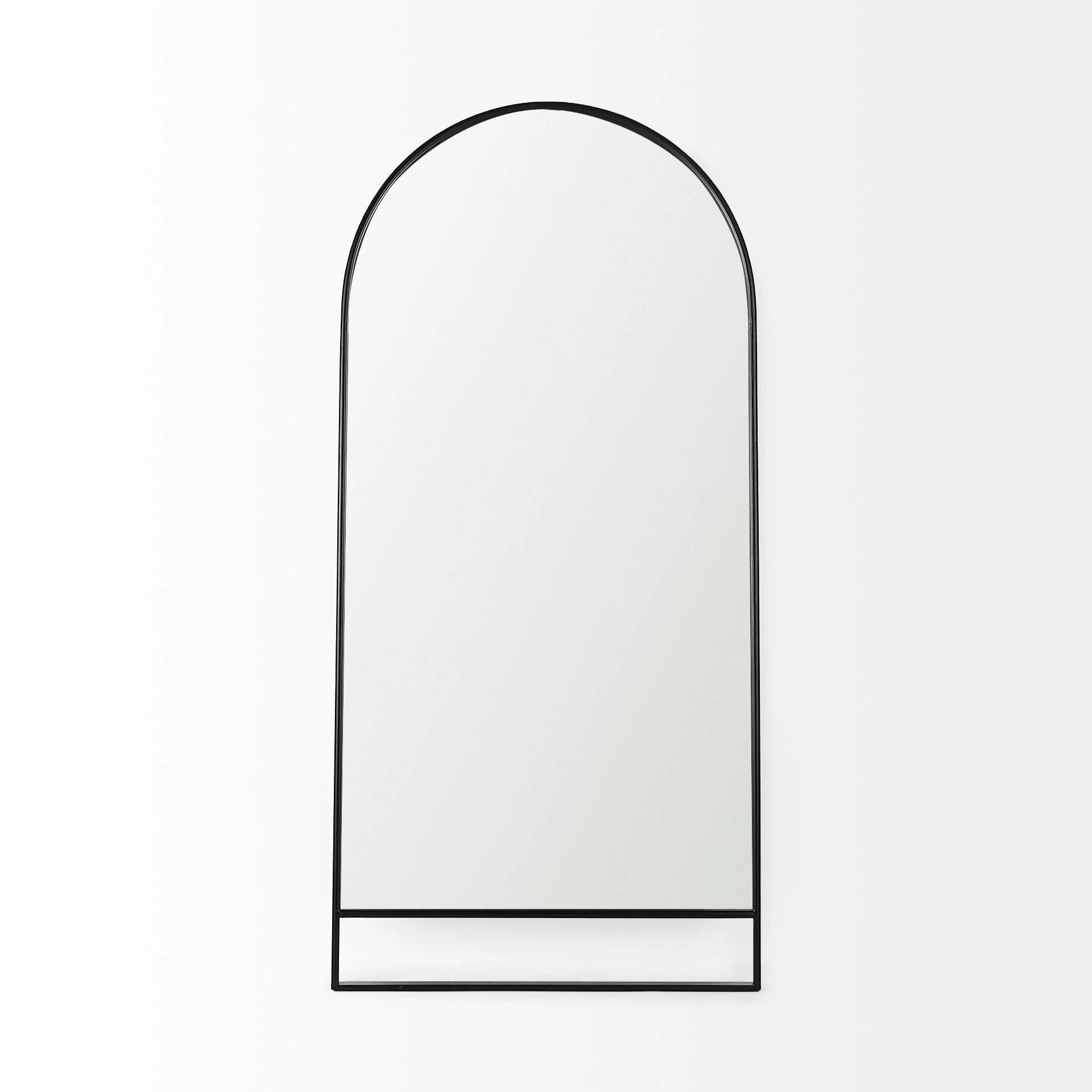 Sadie Black Metal Rounded Arch Floor Mirror - Remutear