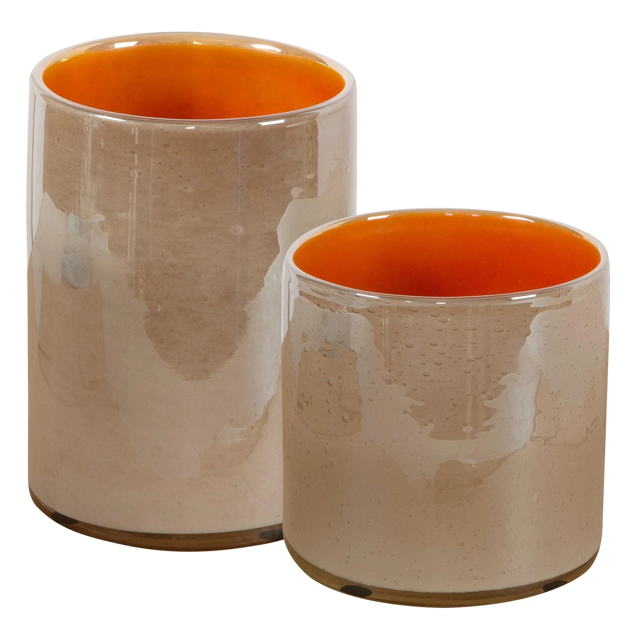 TANGELO BEIGE ORANGE VASES, SET OF 2 - Remutear