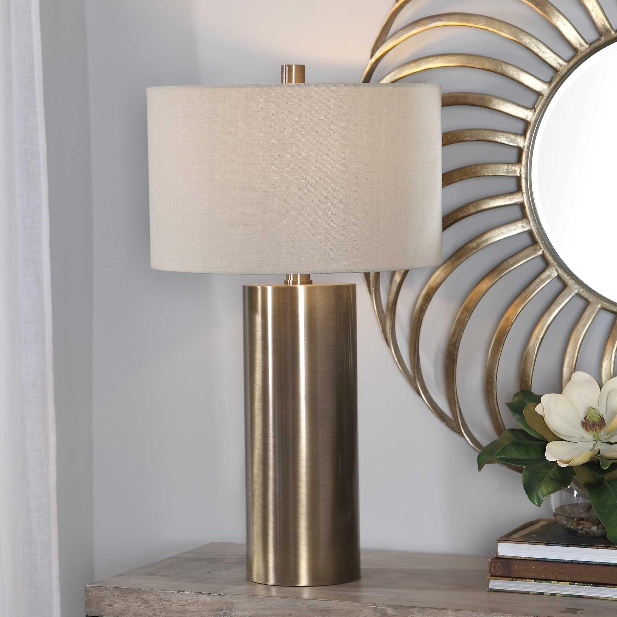 TARIA BRUSHED BRASS TABLE LAMP - Remutear