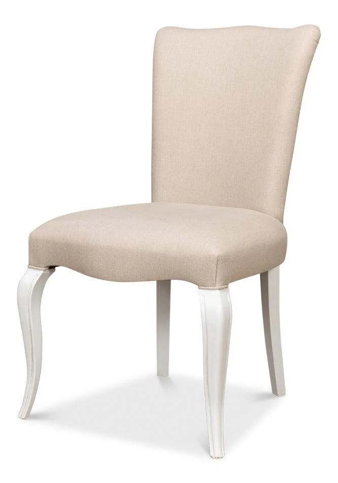 Sidechair - Cortina White W/ Linen Flax - Remutear