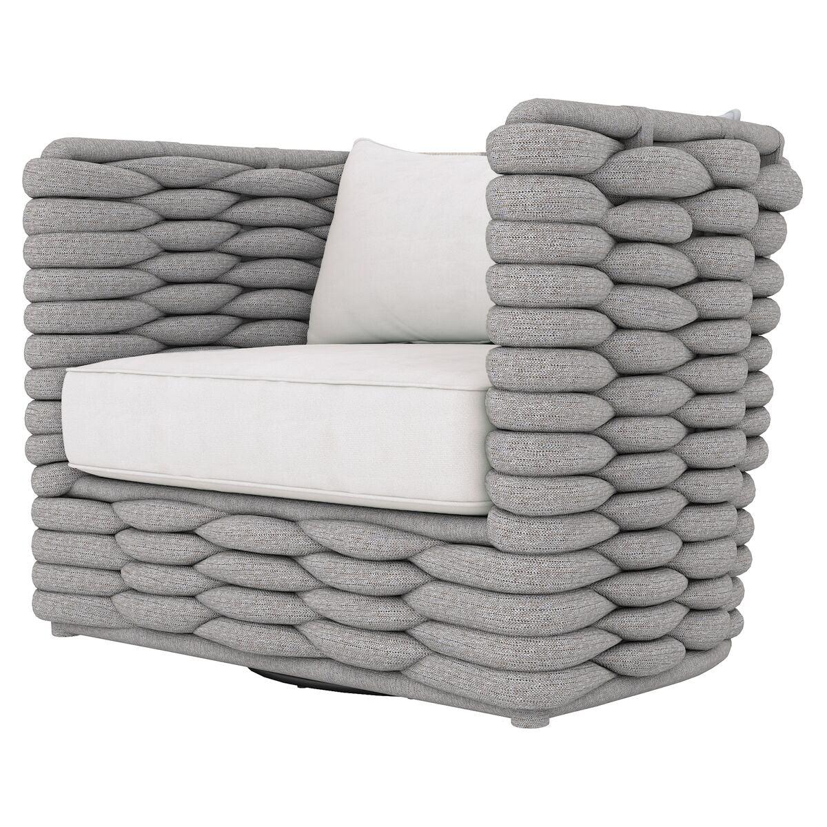 WAILEA SWIVEL CHAIR GREY SOCK WEAVE SWIVEL CHAIR - Remutear
