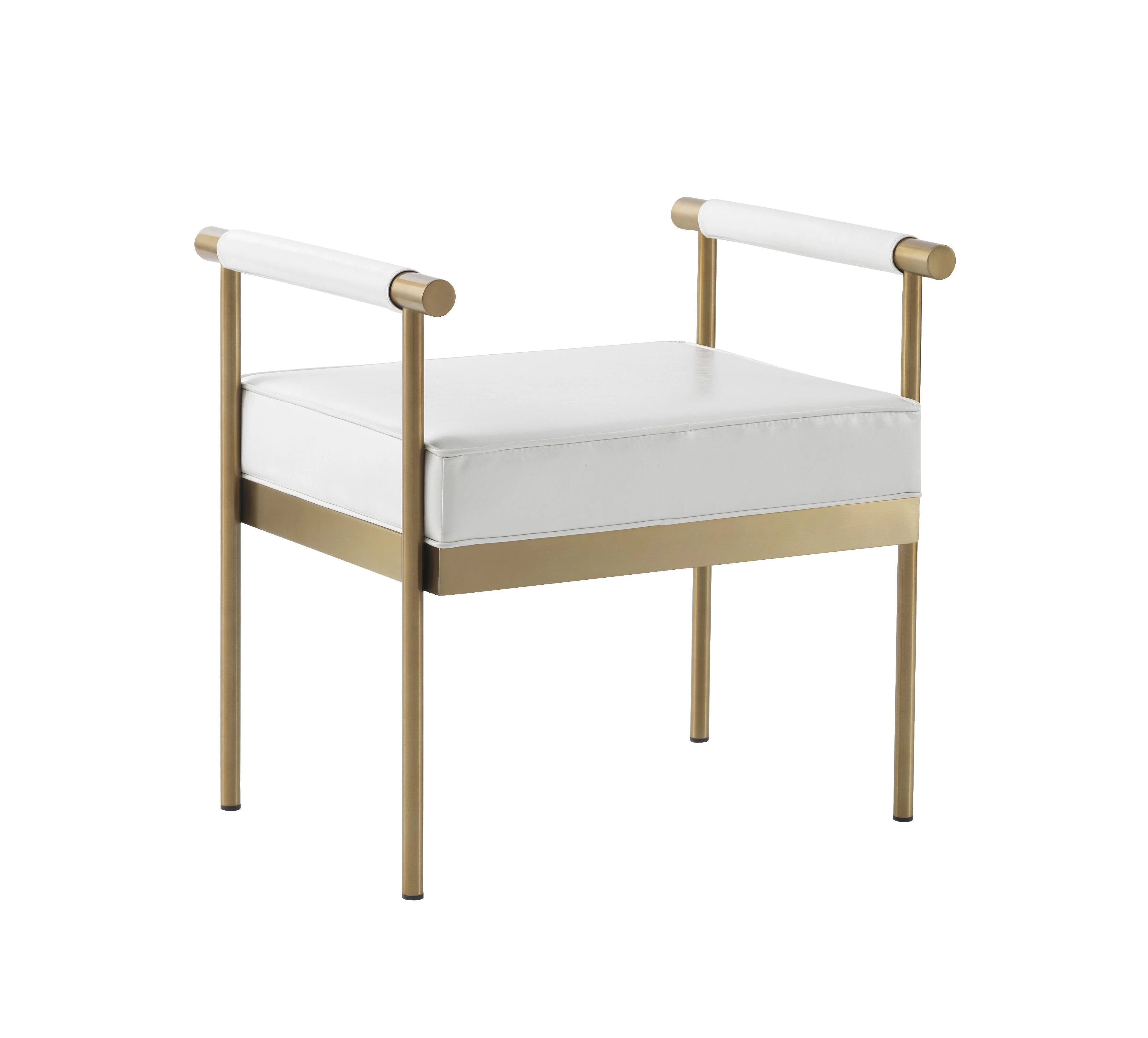 Diva White Vegan Leather Bench - Remutear