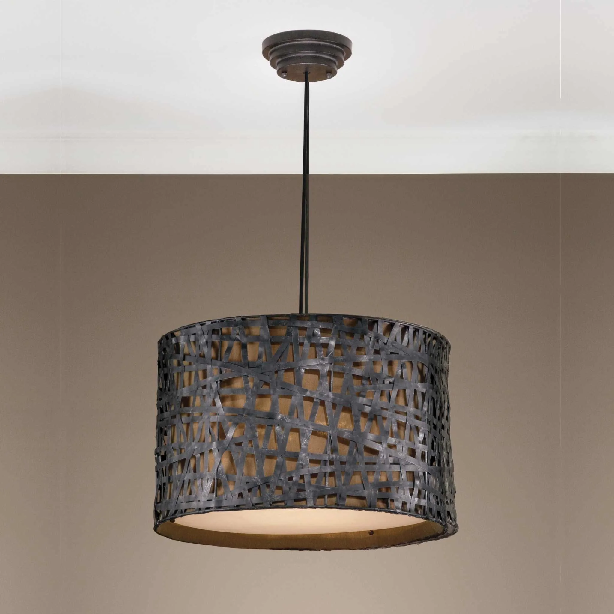 ALITA AGED BLACK DRUM PENDANT - Remutear