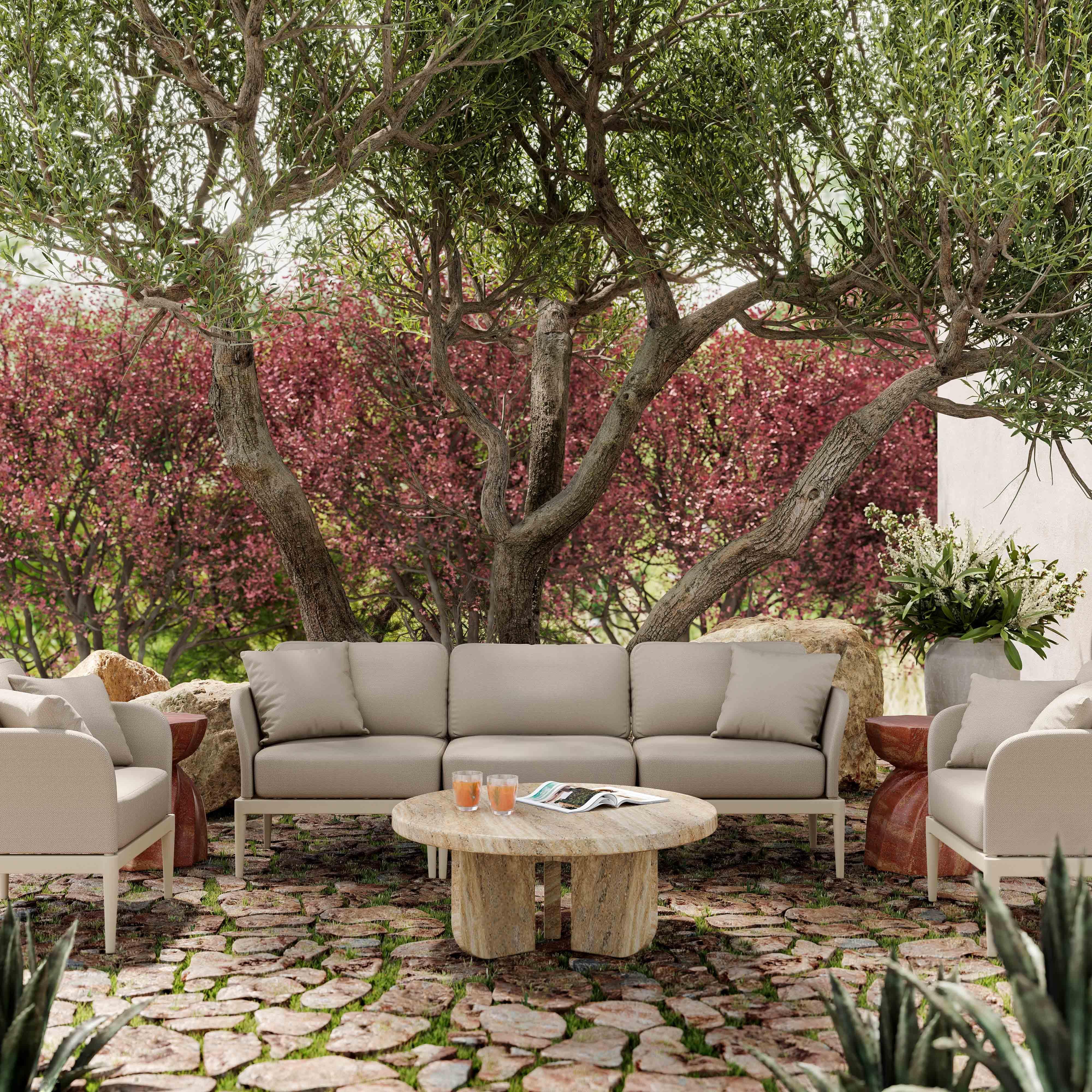 Kapri Taupe Modular Outdoor Sofa - Remutear