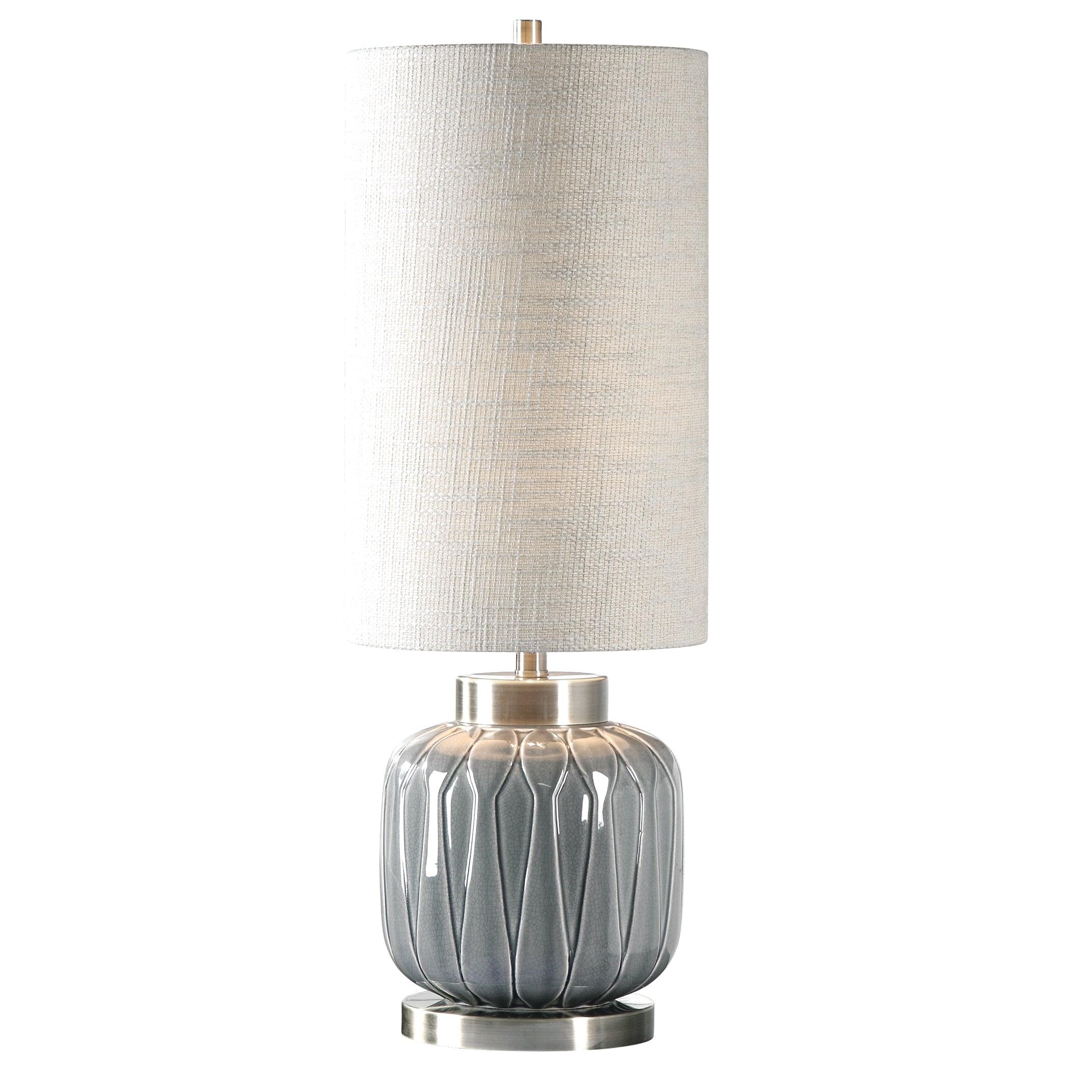 Zahlia Aged Gray Ceramic Lamp - Remutear