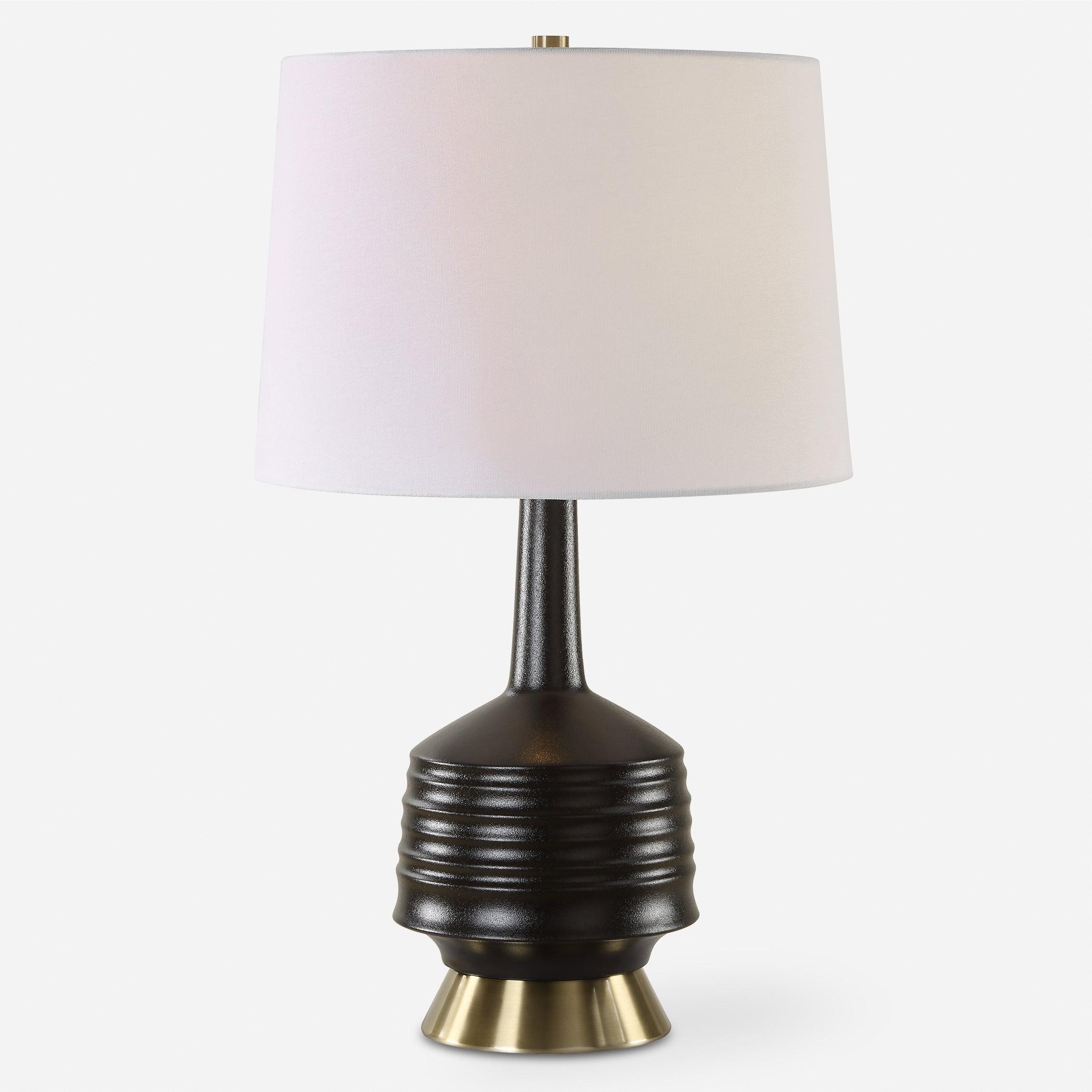 Foster Black Glaze Table Lamp - Remutear
