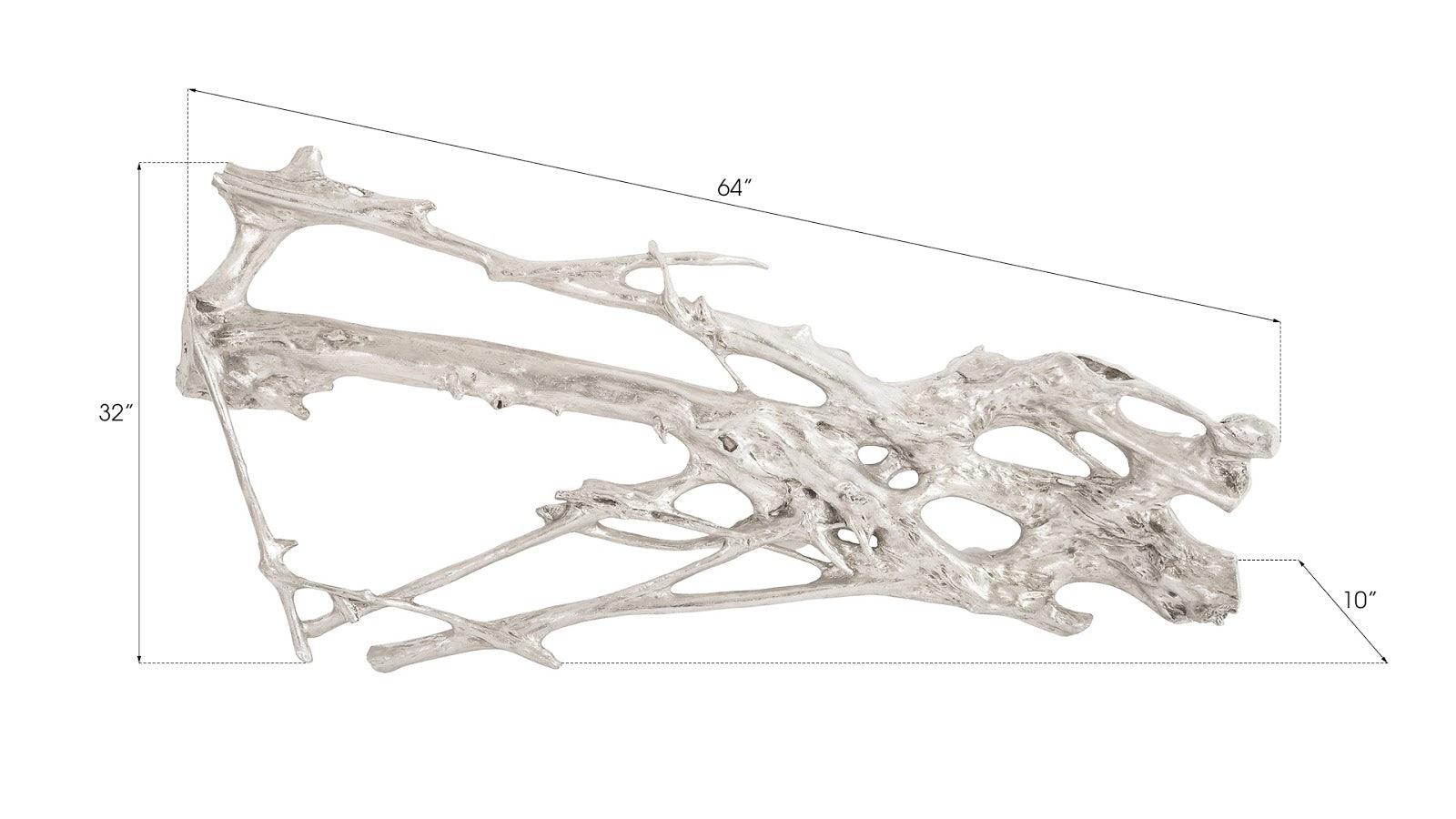 Root Wall Art, Large, Silver Leaf - Remutear