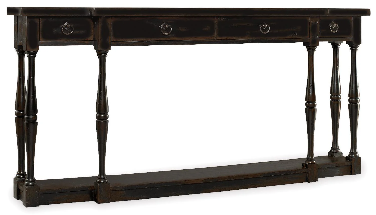 Sanctuary Four-Drawer Thin Console - Ebony - Remutear