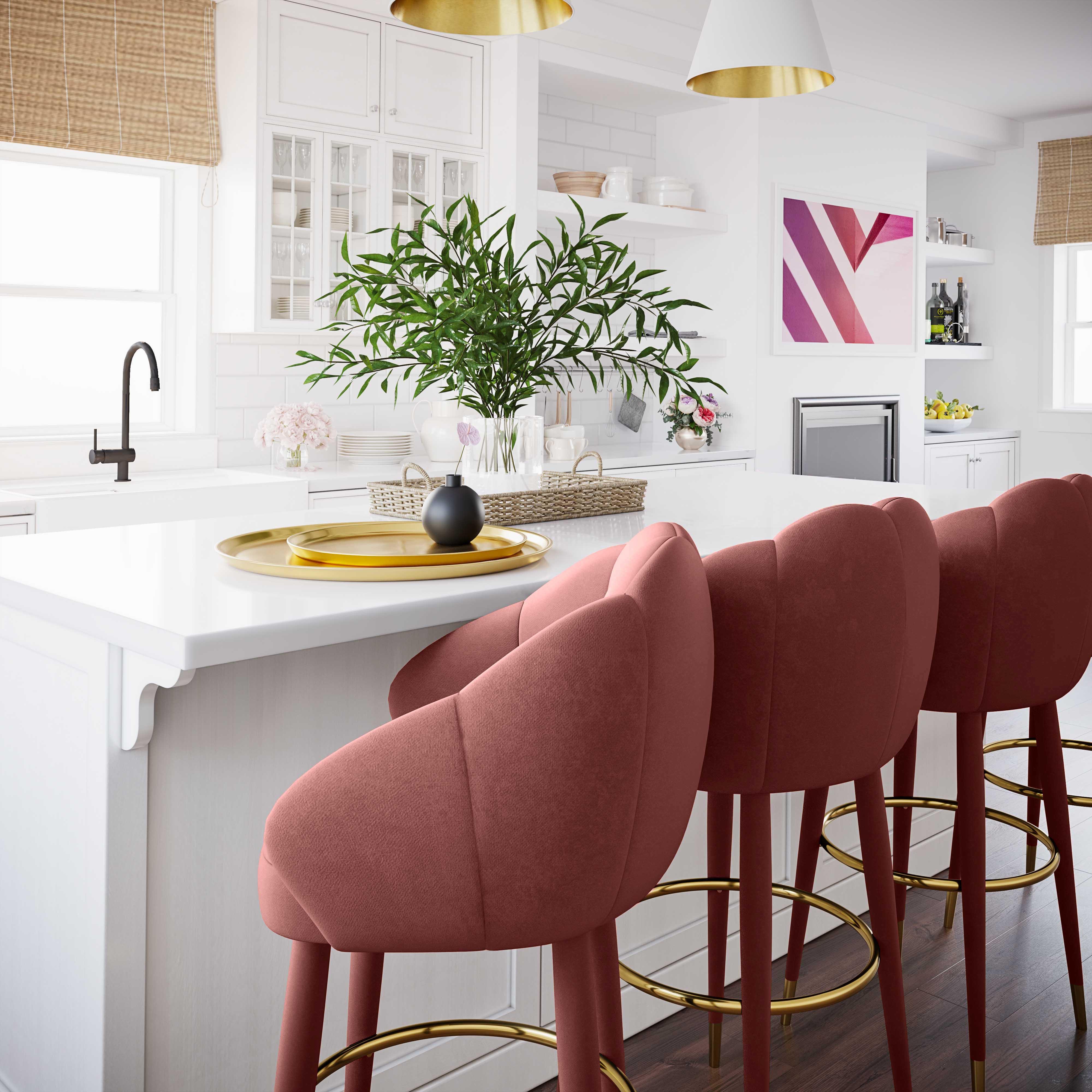 Myla Salmon Swivel Counter Stool - Remutear