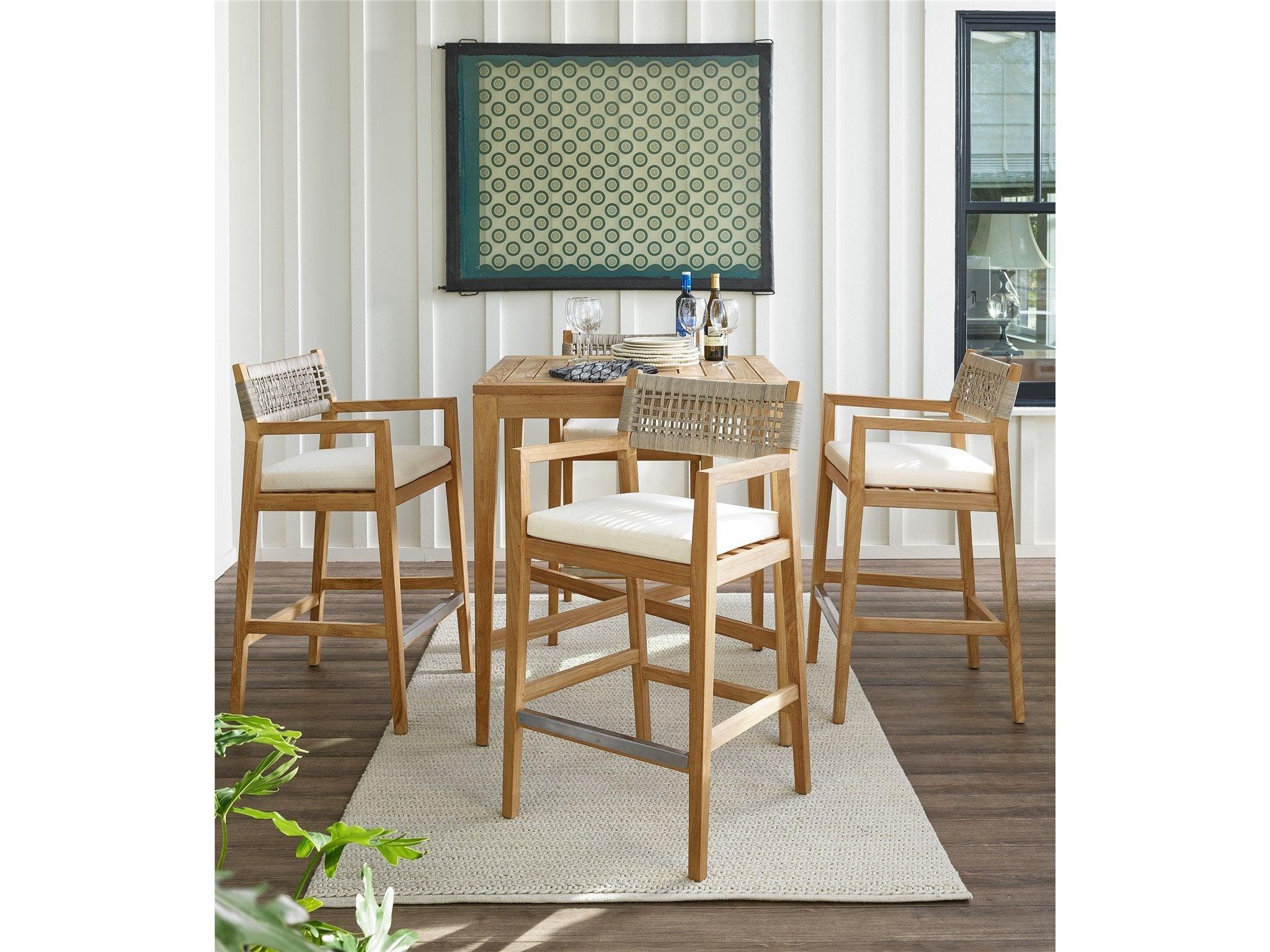 Outdoor Chesapeake Teak Bar Stool - Remutear