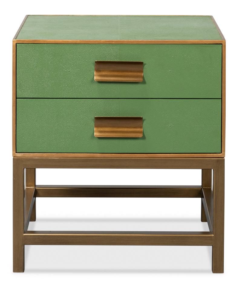 Gideon Shagreen Side Table - Watercress - Remutear