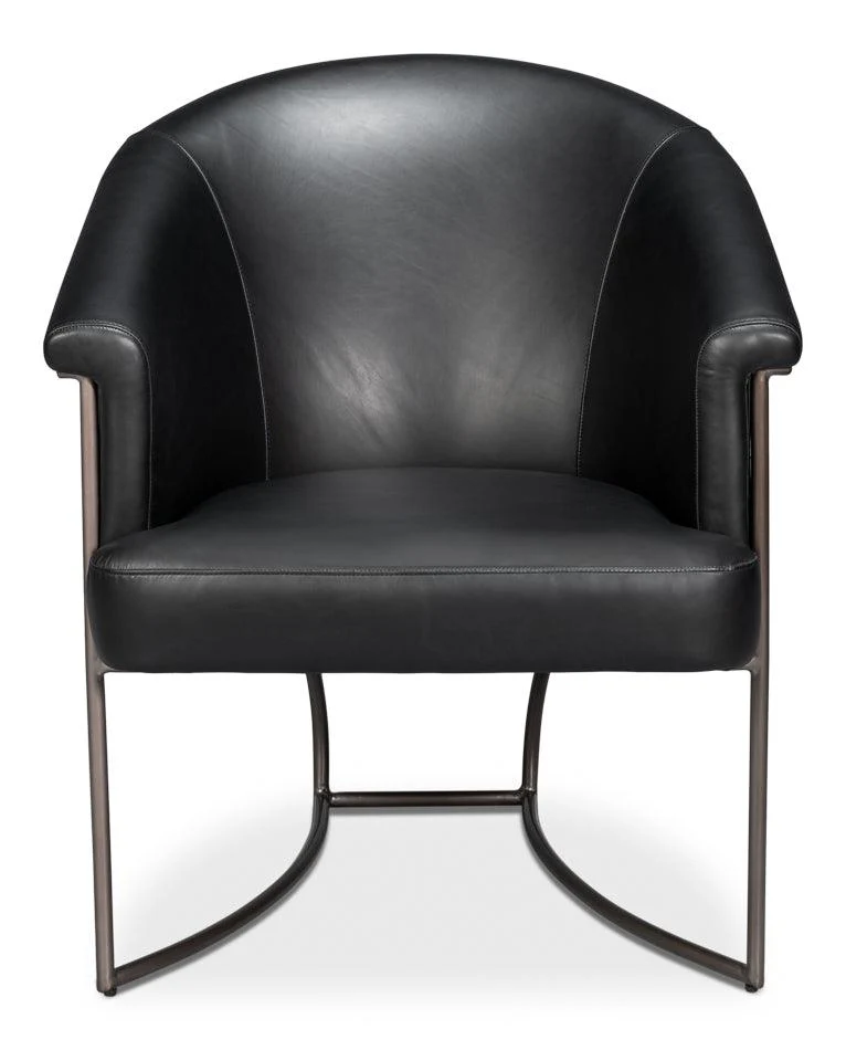 Nagel Distilled Leather Chair Onyx Black - Remutear