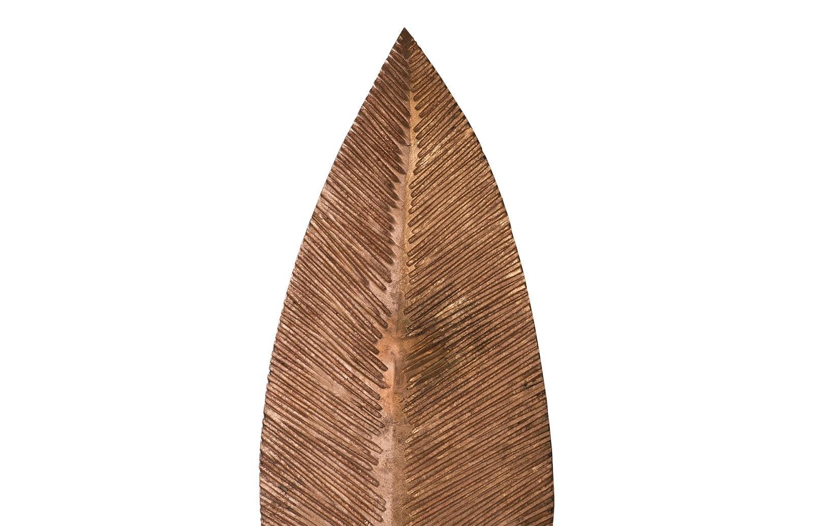 Carved Leaf on Stand, Copper Leaf, LG - Remutear