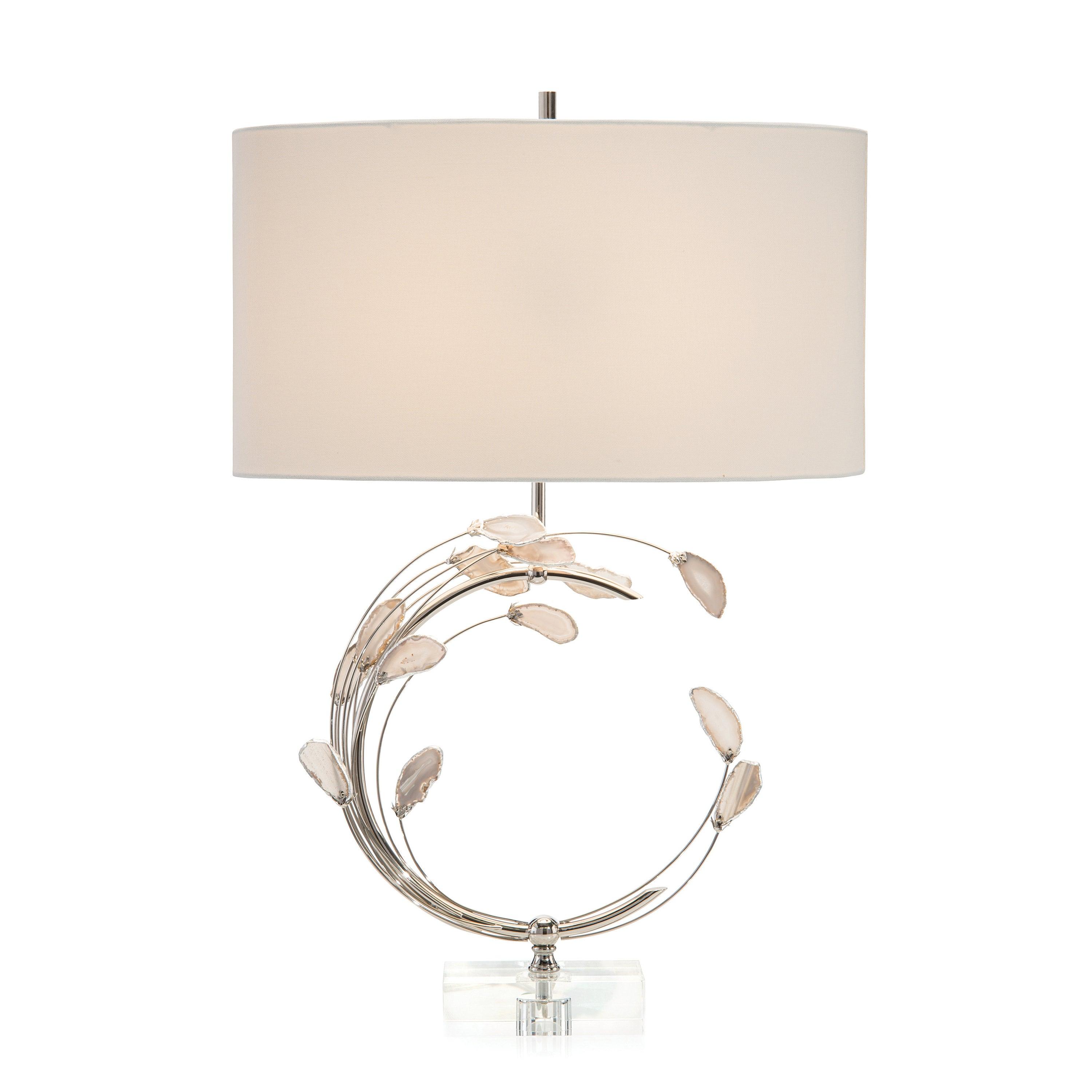 Swirling Agates In Silver Table Lamp - Remutear