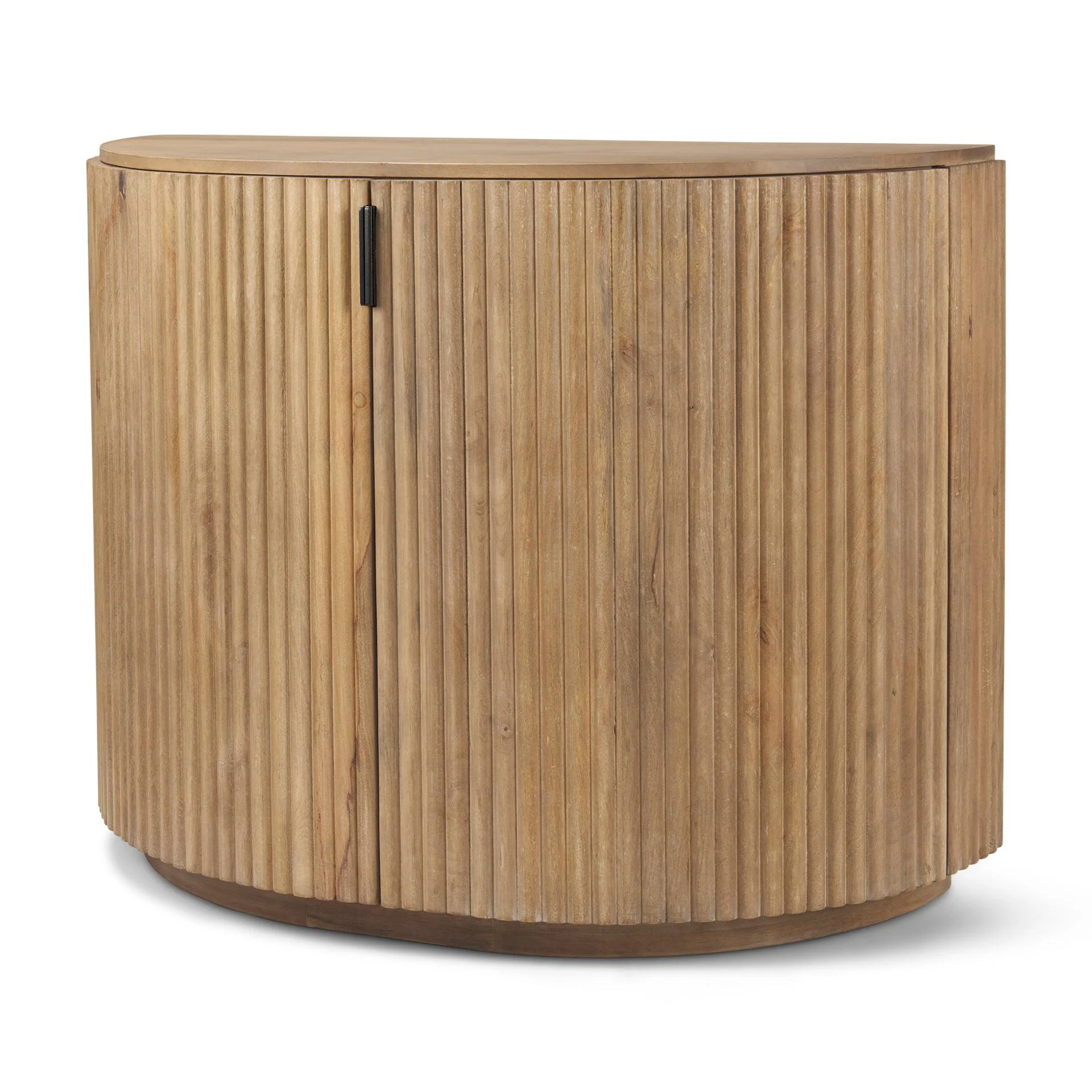 Terra Fluted Light Brown Wood 2-Door Accent Cabinet - Remutear