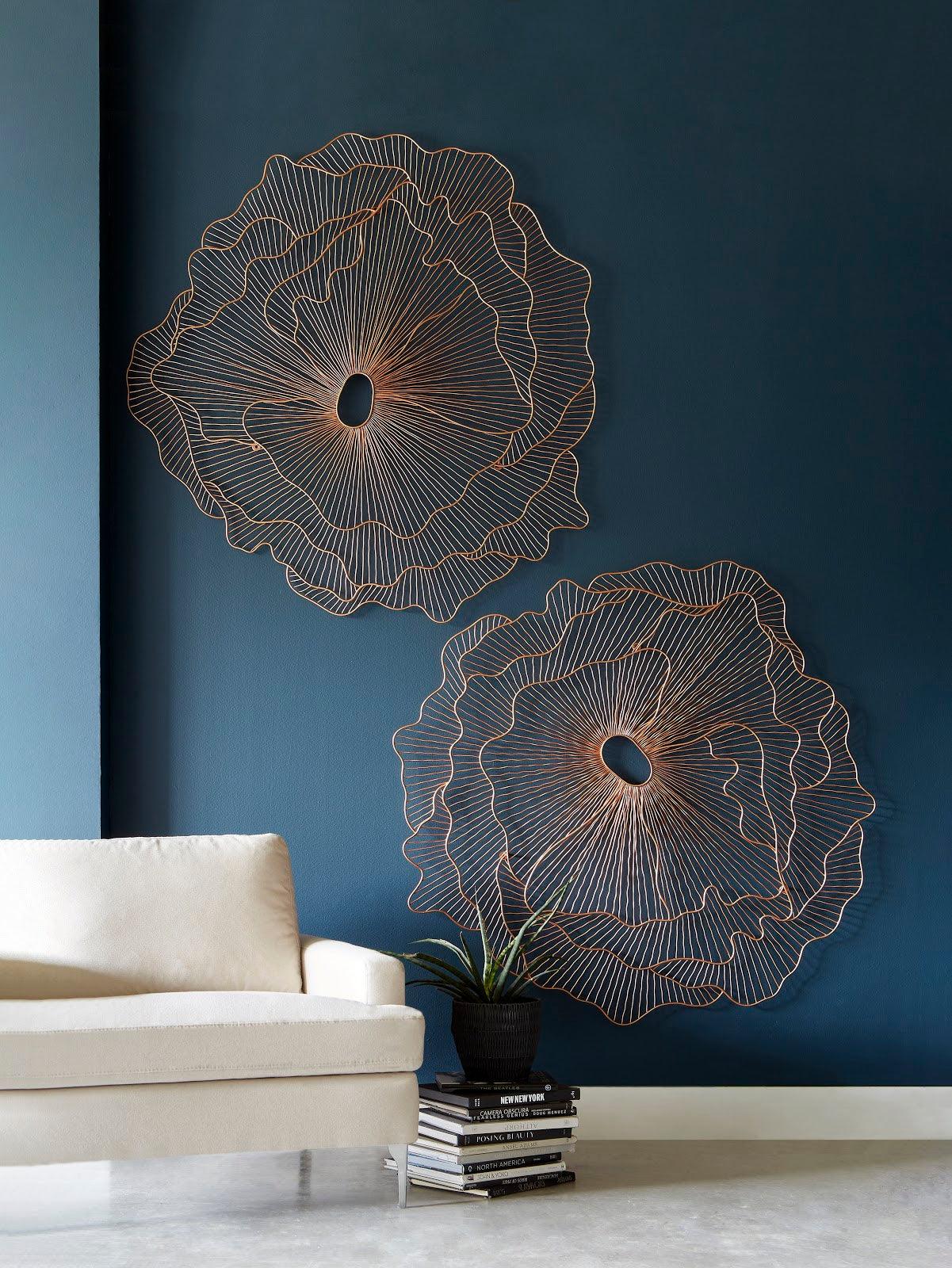 Poppy Flower Wall Art, Copper, LG - Remutear