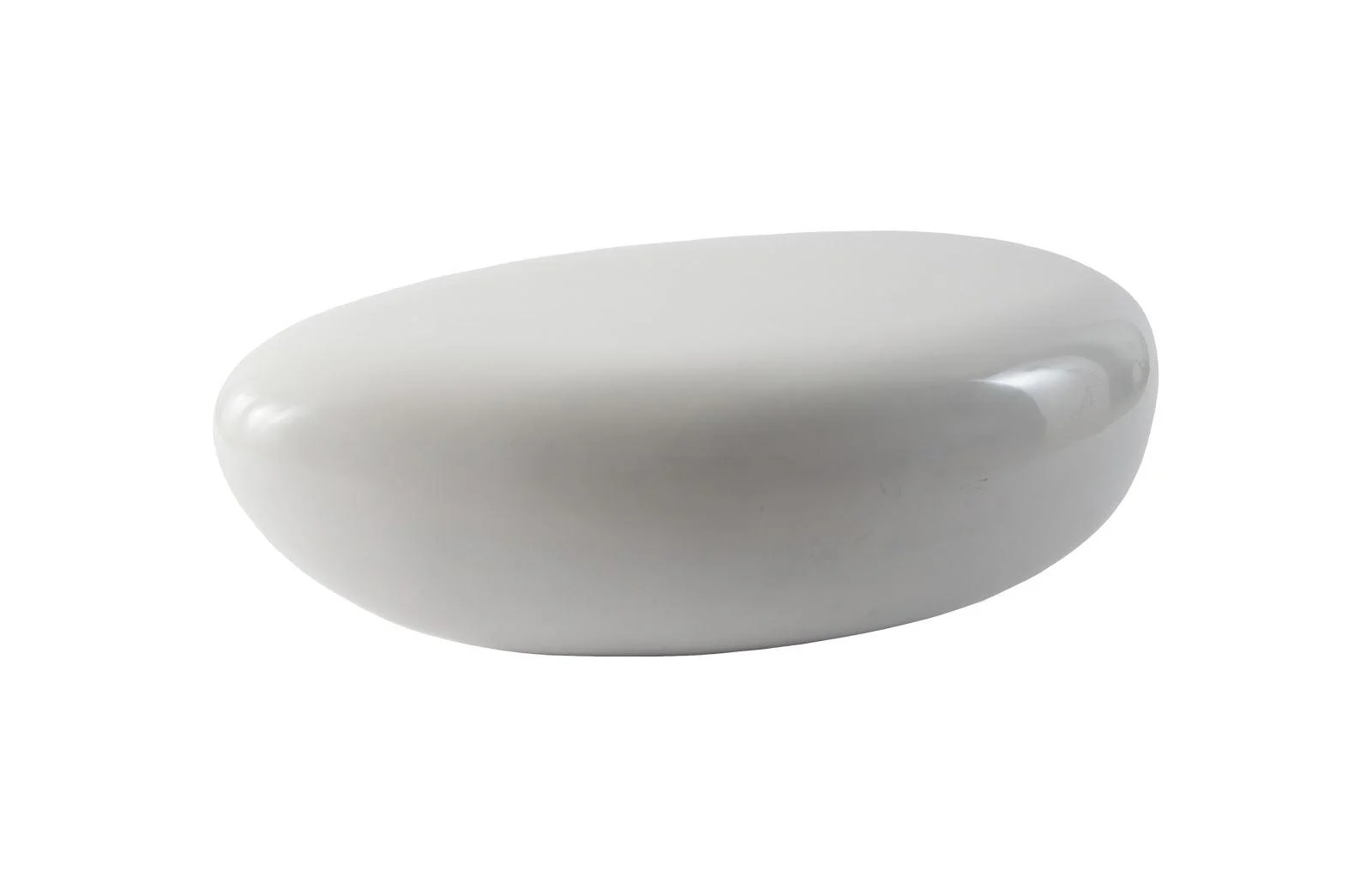 River Stone Coffee Table, Small, Gel Coat White - Remutear