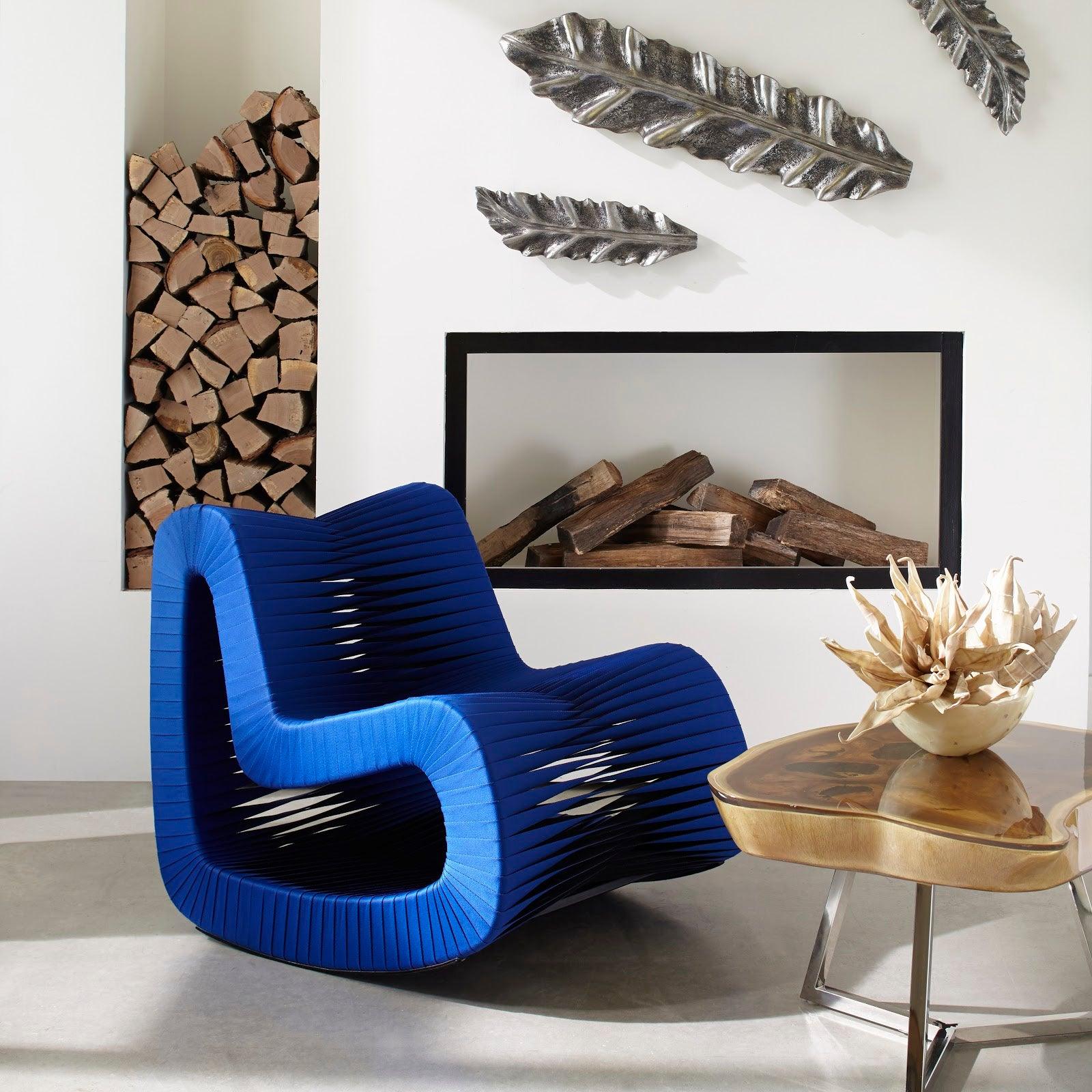 Seat Belt Rocking Chair, Blue/Black - Remutear