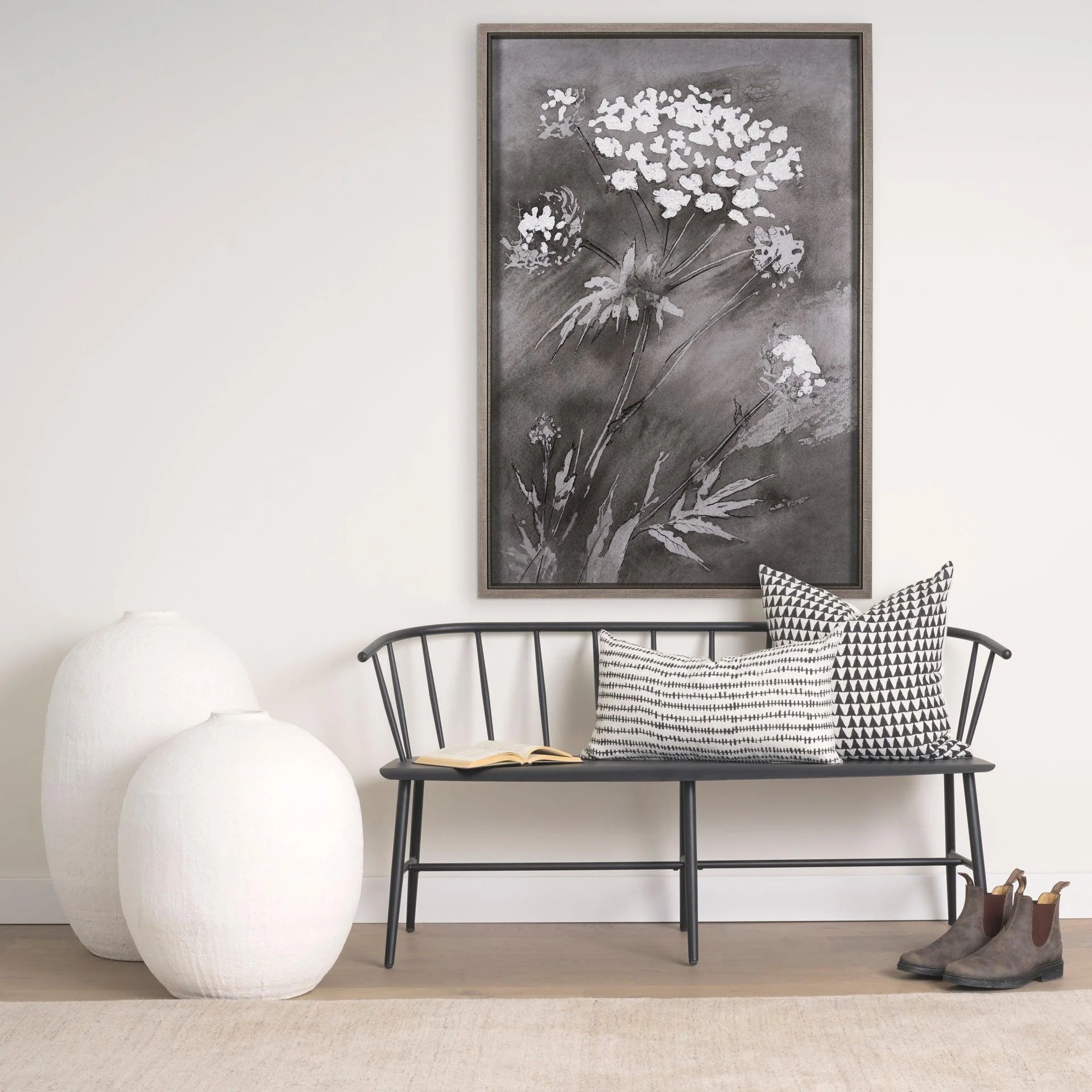 Karakum I Short White Textured Ceramic Vase - Remutear