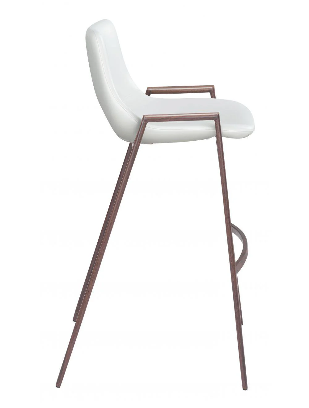 Desi Bar Chair (Set of 2) White & Walnut - Remutear