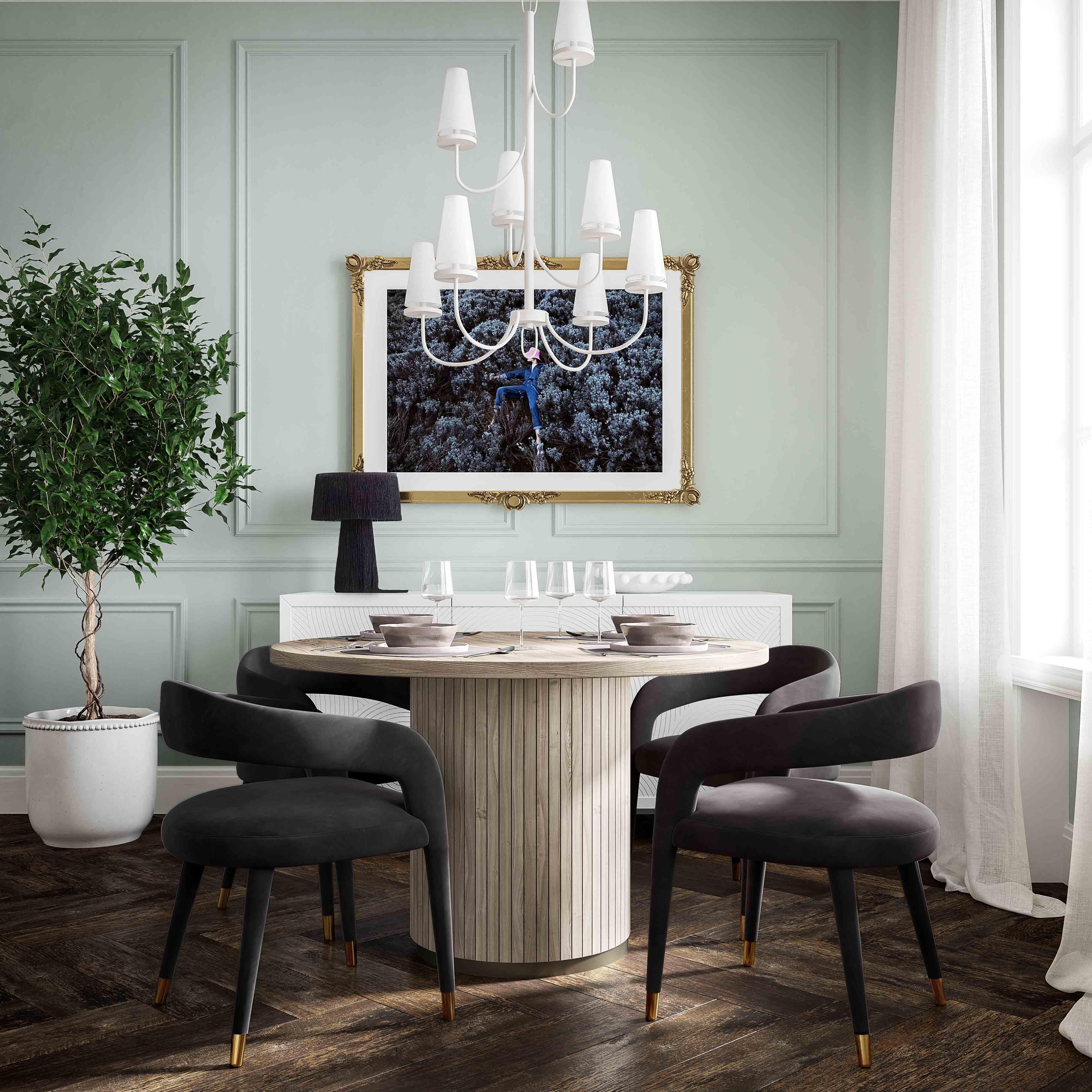 Lucia Black Velvet Dining Chair - Remutear