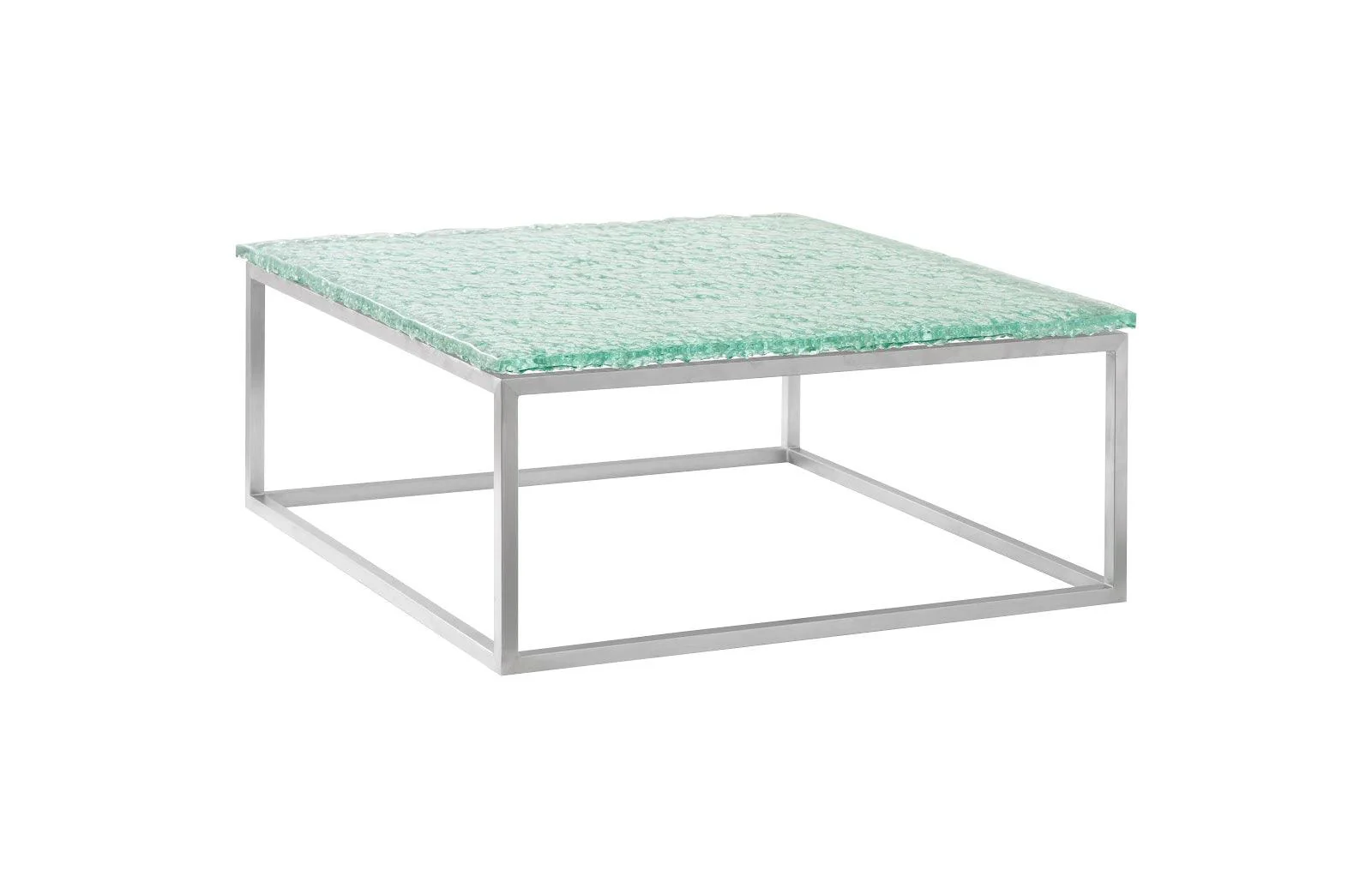 Bubble Glass Coffee Table, Stainless Steel Base - Remutear