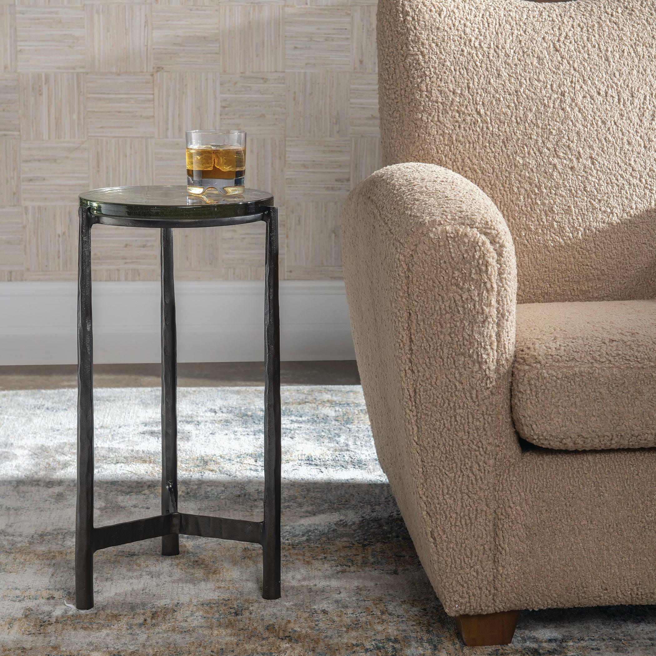 Eternity Iron & Glass Accent Table - Remutear