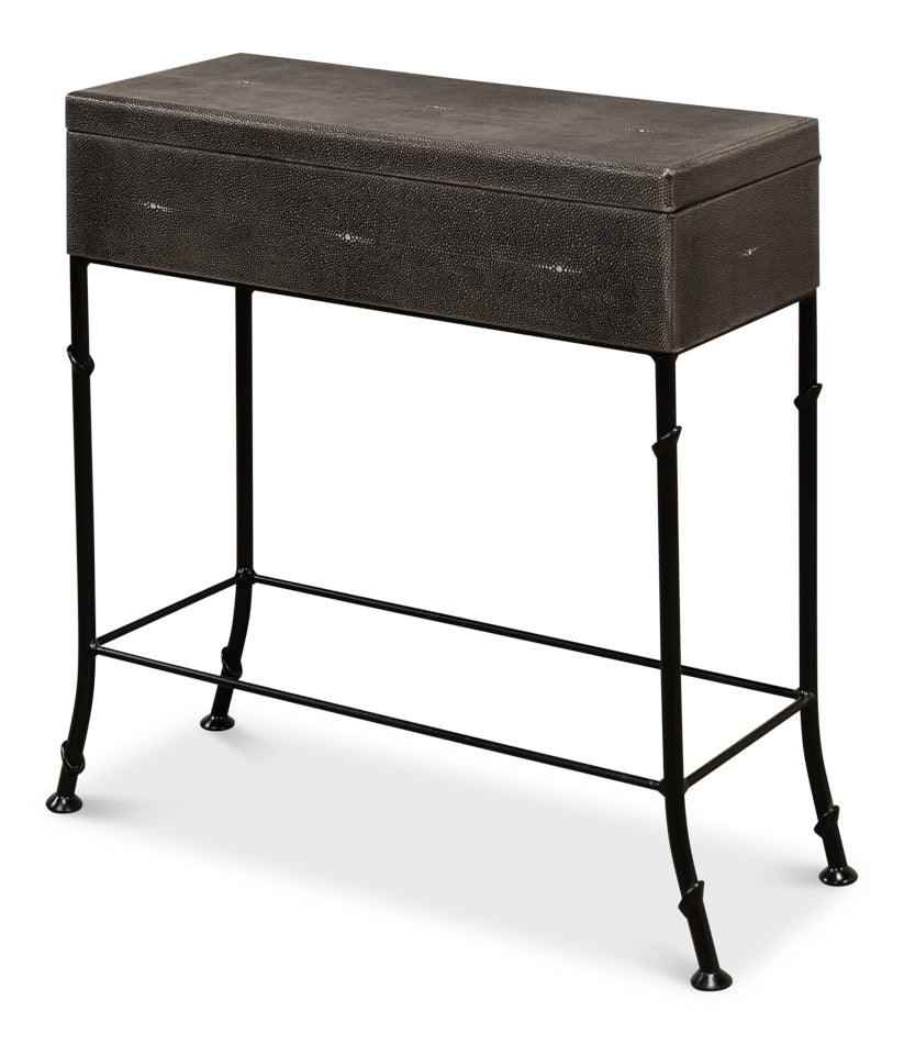 Grey Leather Shagreen Box On Stand - Remutear