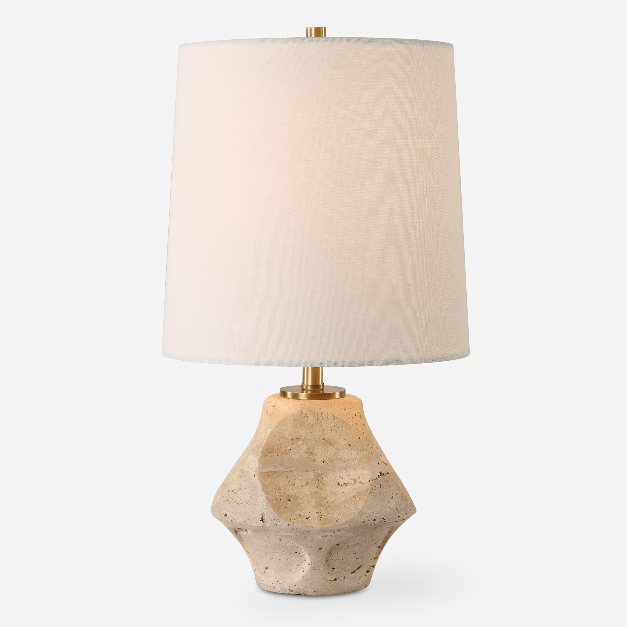 Indent Travertine Accent Lamp - Remutear