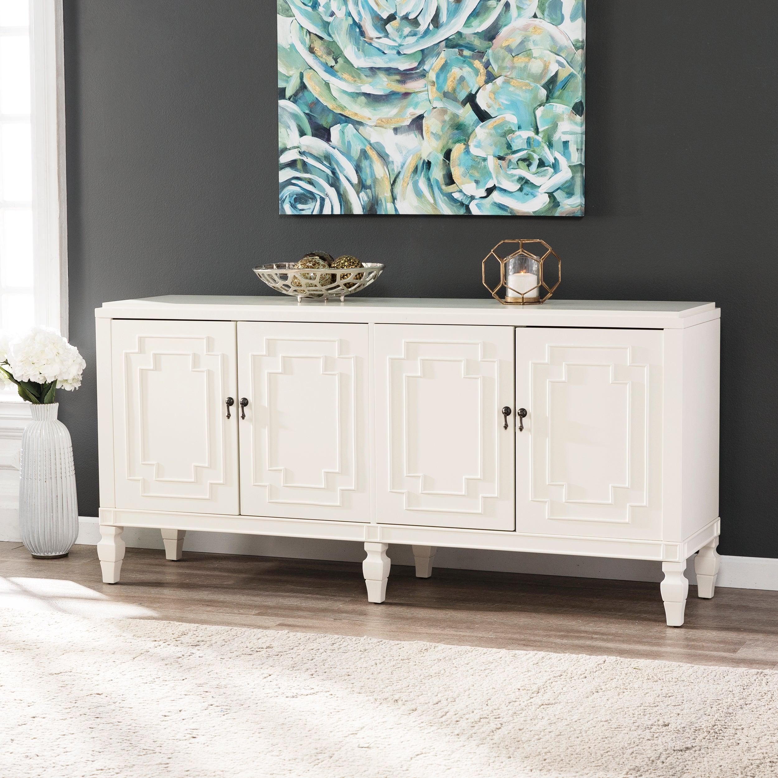 Tropman Antique White Low-Profile Accent Cabinet - Remutear