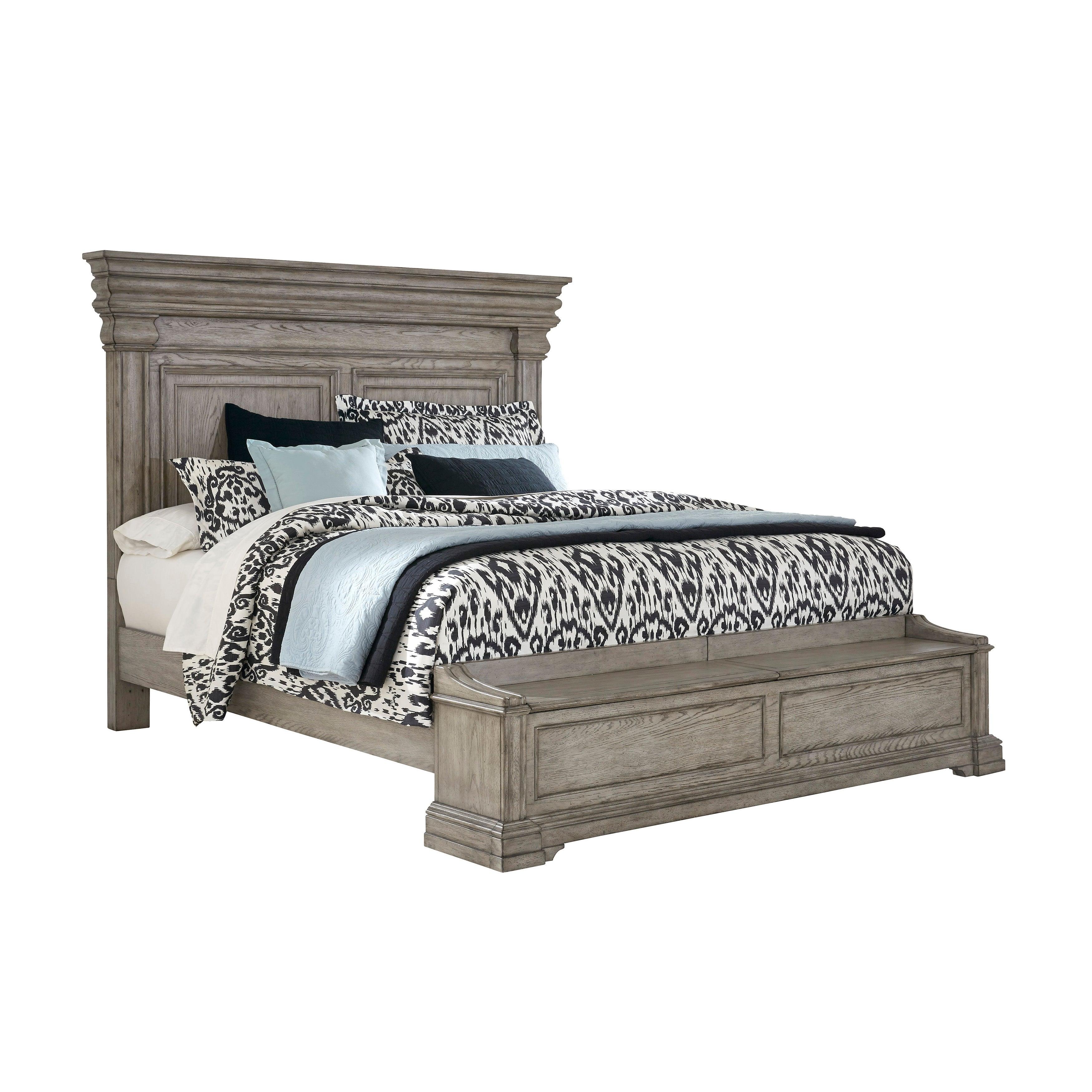 Madison Ridge Queen Panel Bed with Blanket Chest Footboard - Remutear