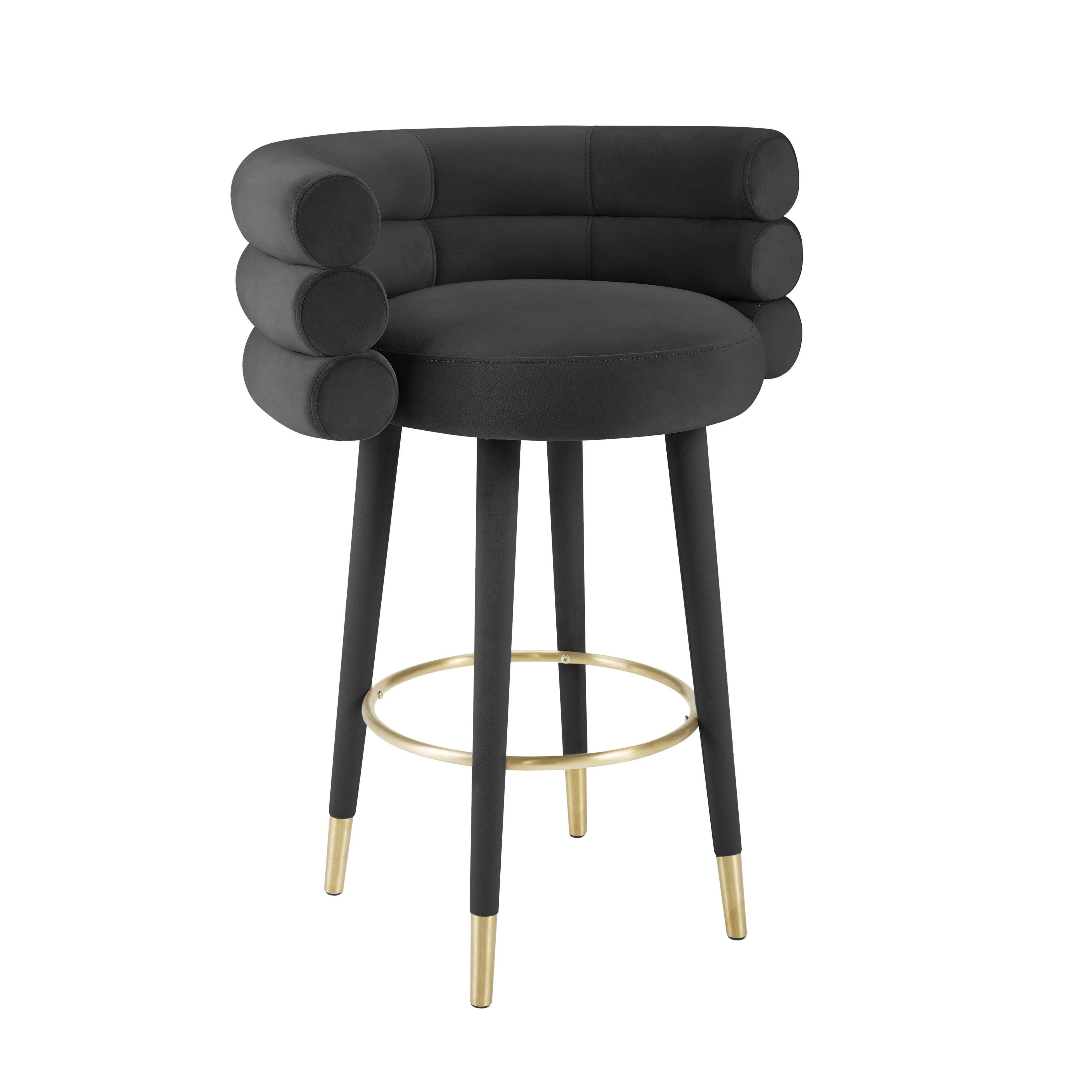 Betty Black Velvet Barstool - Remutear