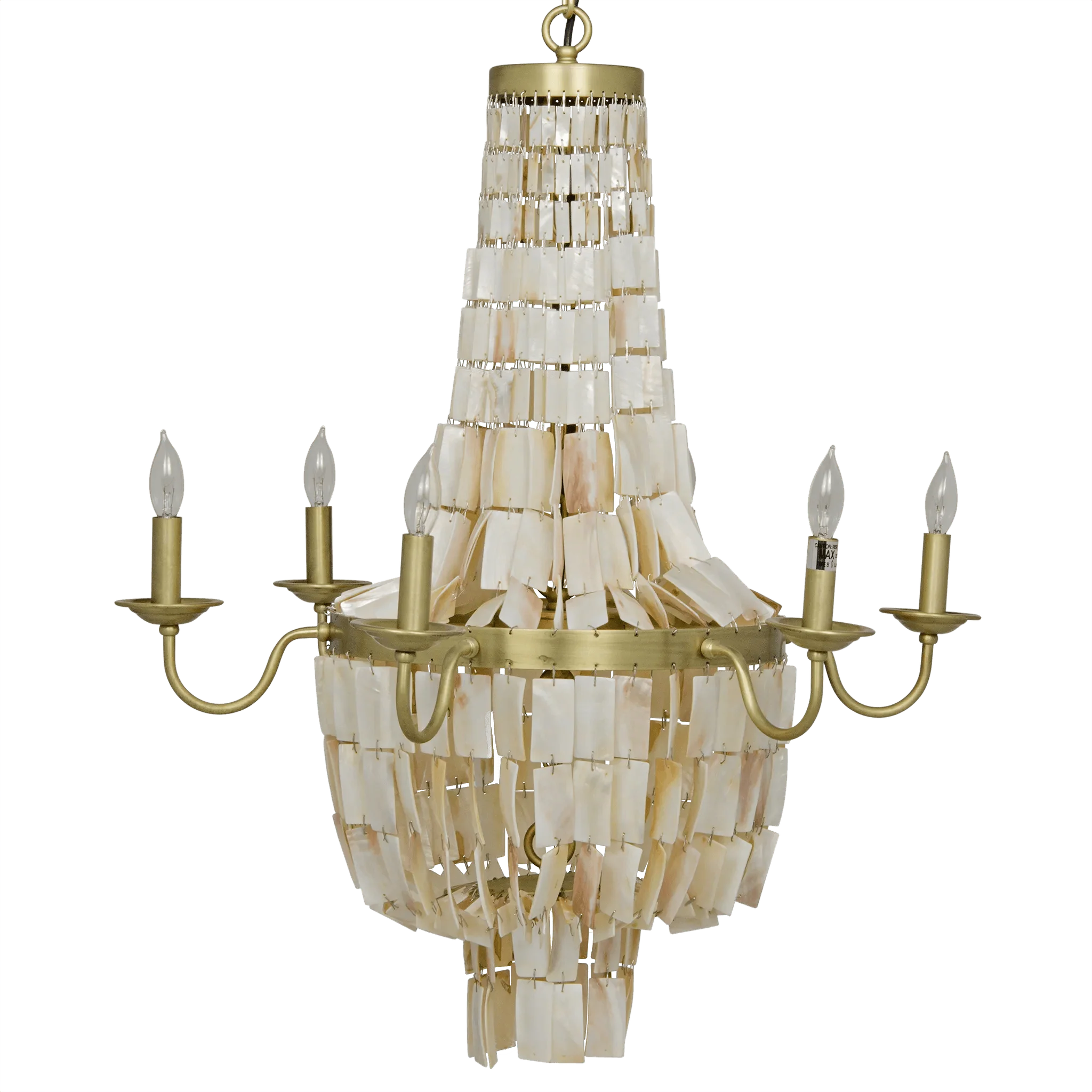Bijou Chandelier, Antique Brass, Metal and Shells - Remutear