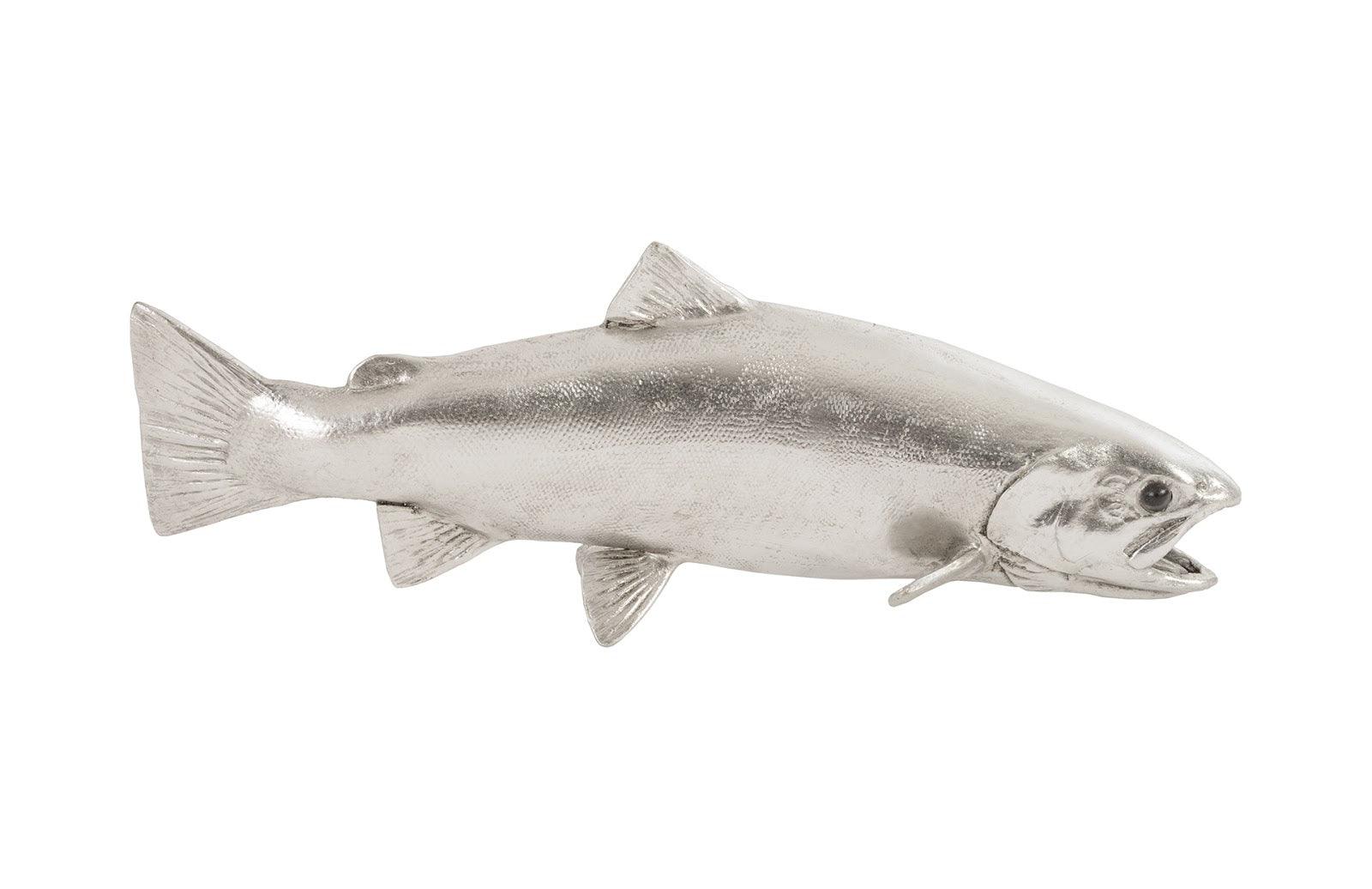 Rainbow Trout Fish, Resin, Silver Leaf - Remutear