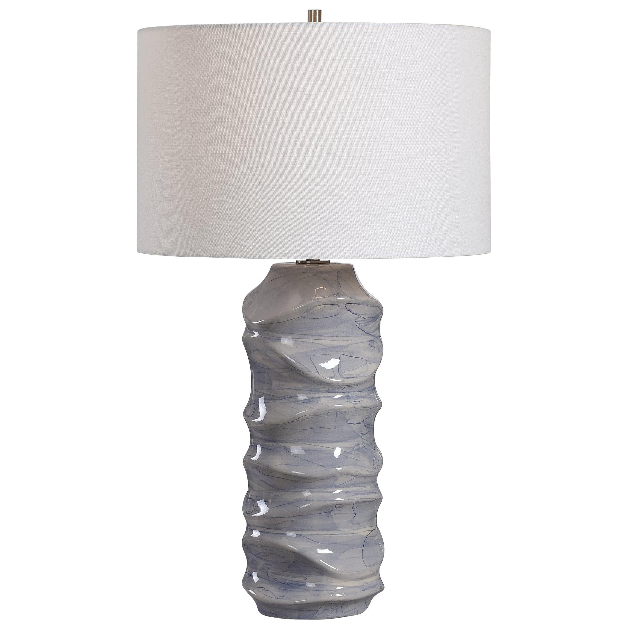 WAVES BLUE & WHITE TABLE LAMP - Remutear
