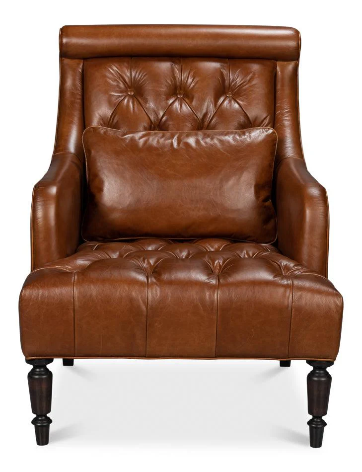 Benton Distilled Leather Chair Brown - Remutear