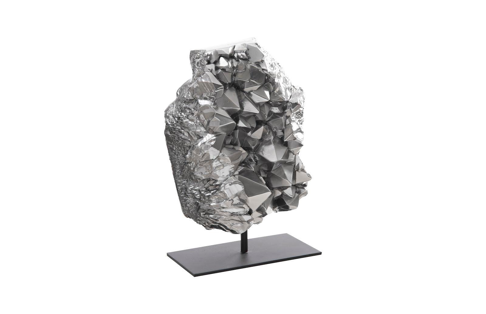 Cast Crystal on Stand, Liquid Silver, LG - Remutear