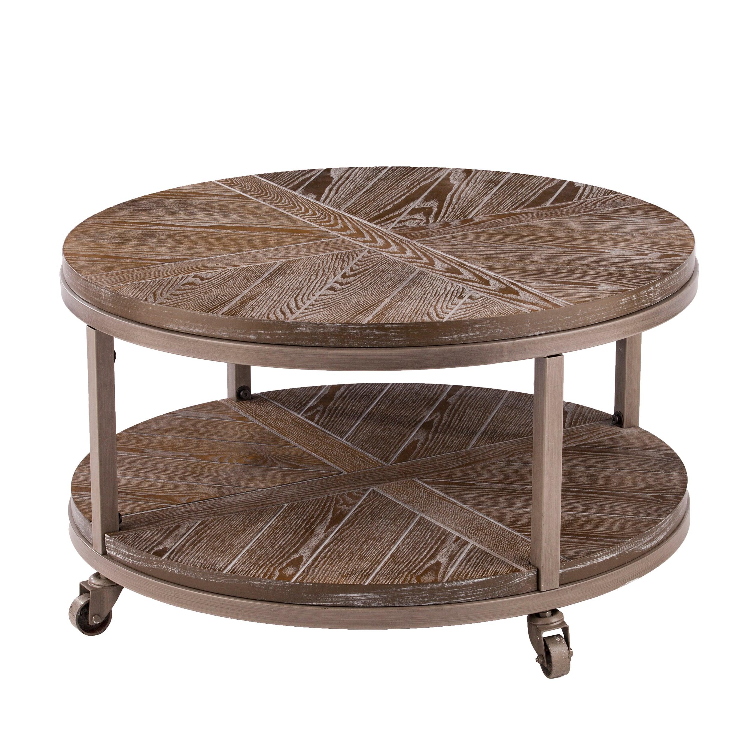 Konya Urban Industrial Round Cocktail Table - Remutear