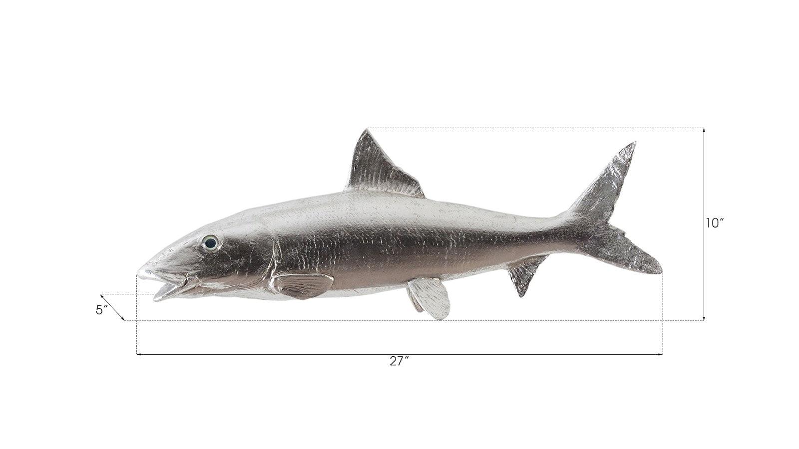 Bonefish Wall Sculpture, Resin, Silver Leaf - Remutear
