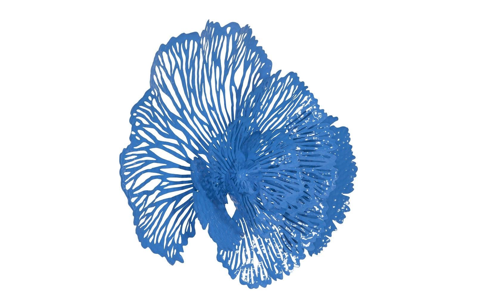 Flower Wall Art, Medium, Blue, Metal - Remutear