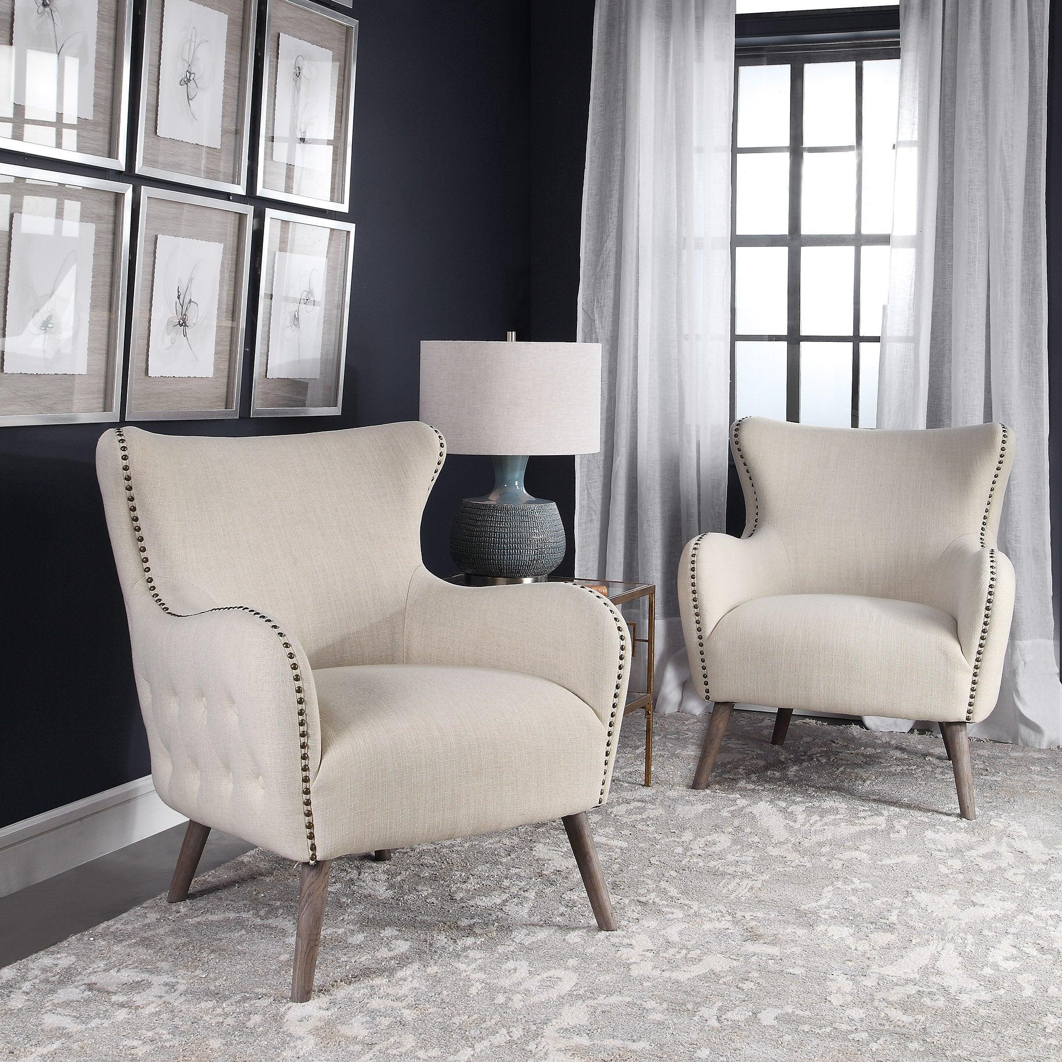 Donya Cream Accent Chair - Remutear