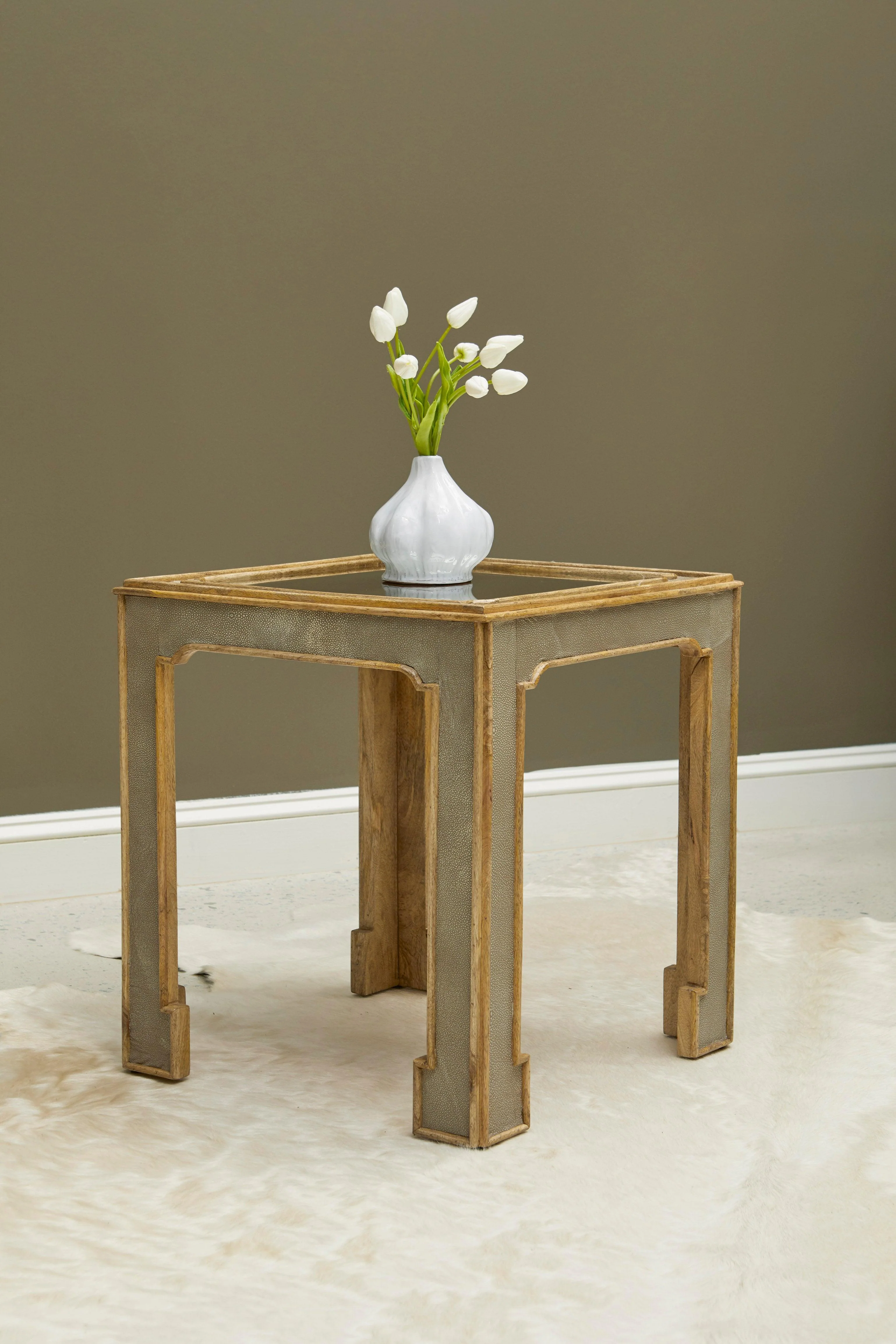 Art Deco Side Table with Mirror Top - Remutear